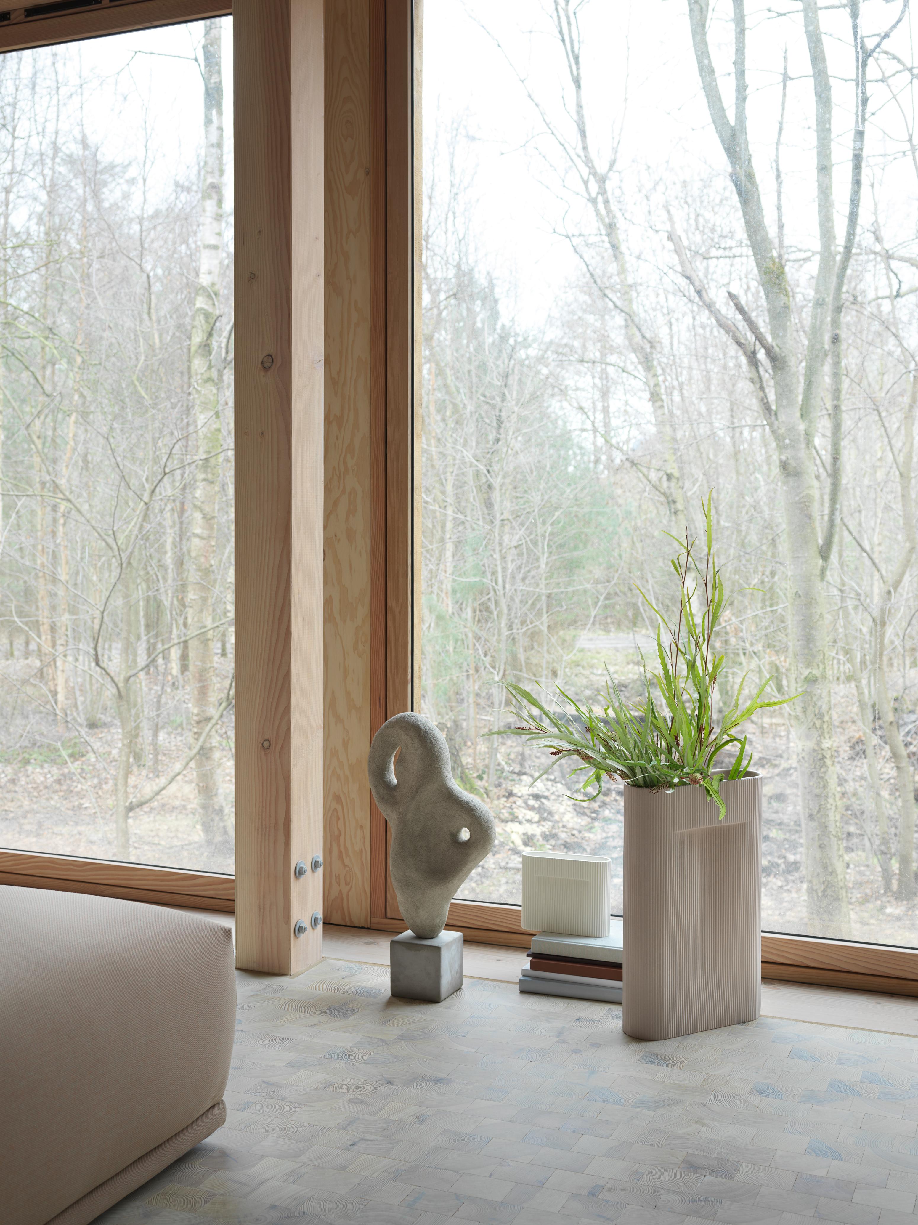 Vase aus Keramik RIDGE beige