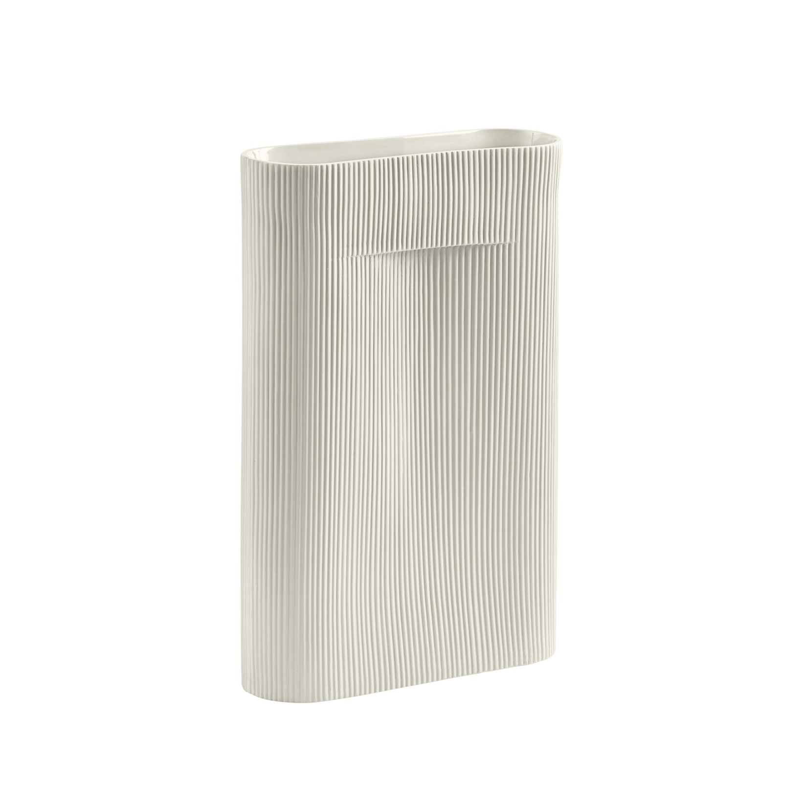 Keramikw vase RIDGE gebrochenes Weiß