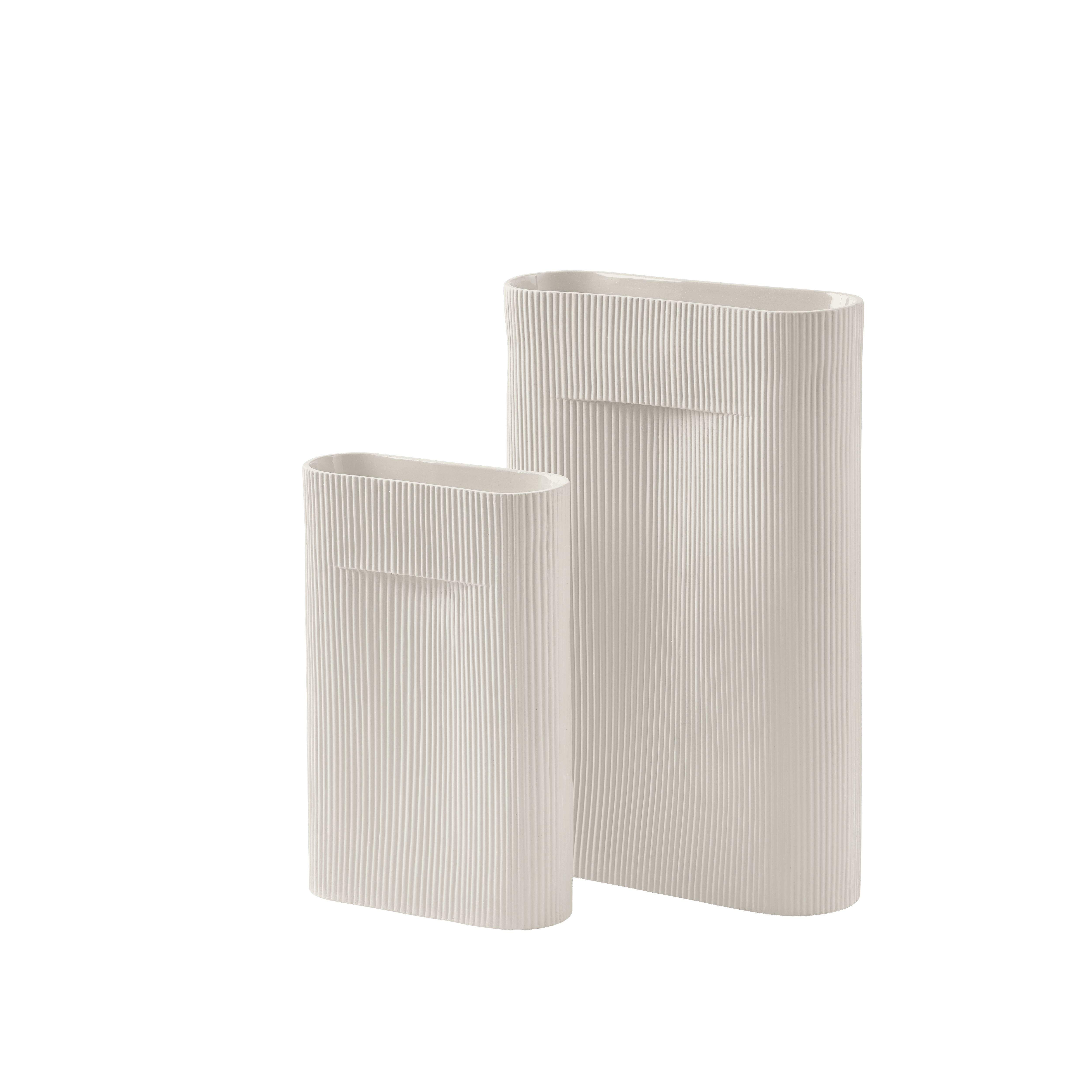 Keramikw vase RIDGE gebrochenes Weiß
