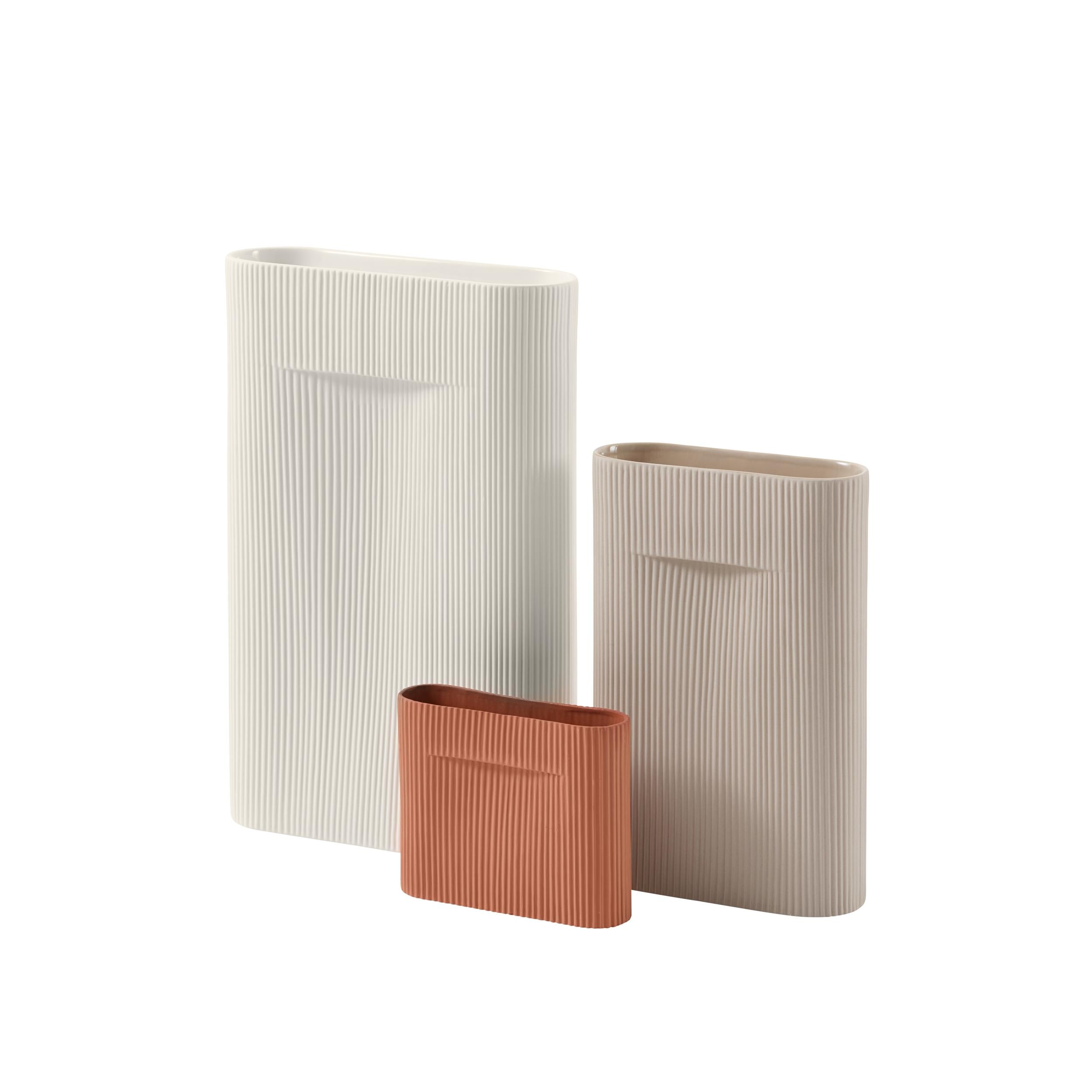 Vase aus Keramik RIDGE beige