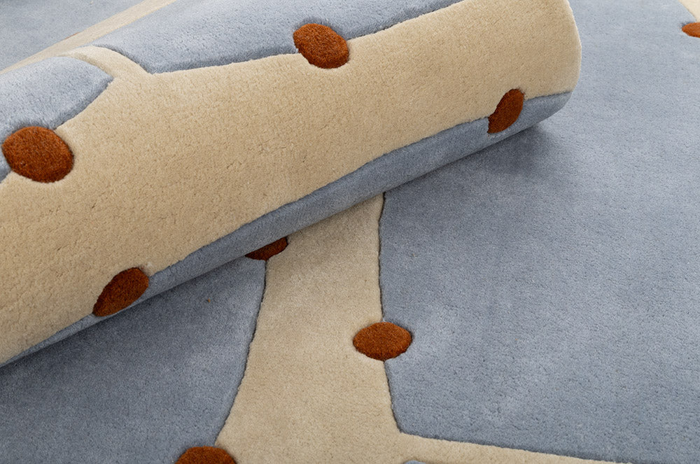 Dywan RIO beżowy z niebieskim
