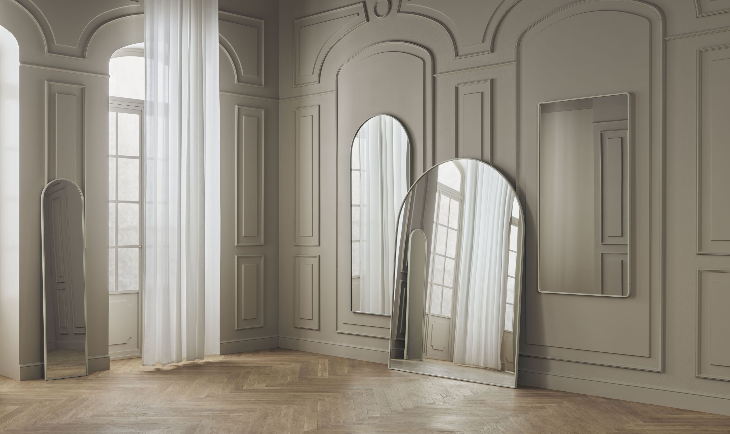 Ripple mirror with a black frame