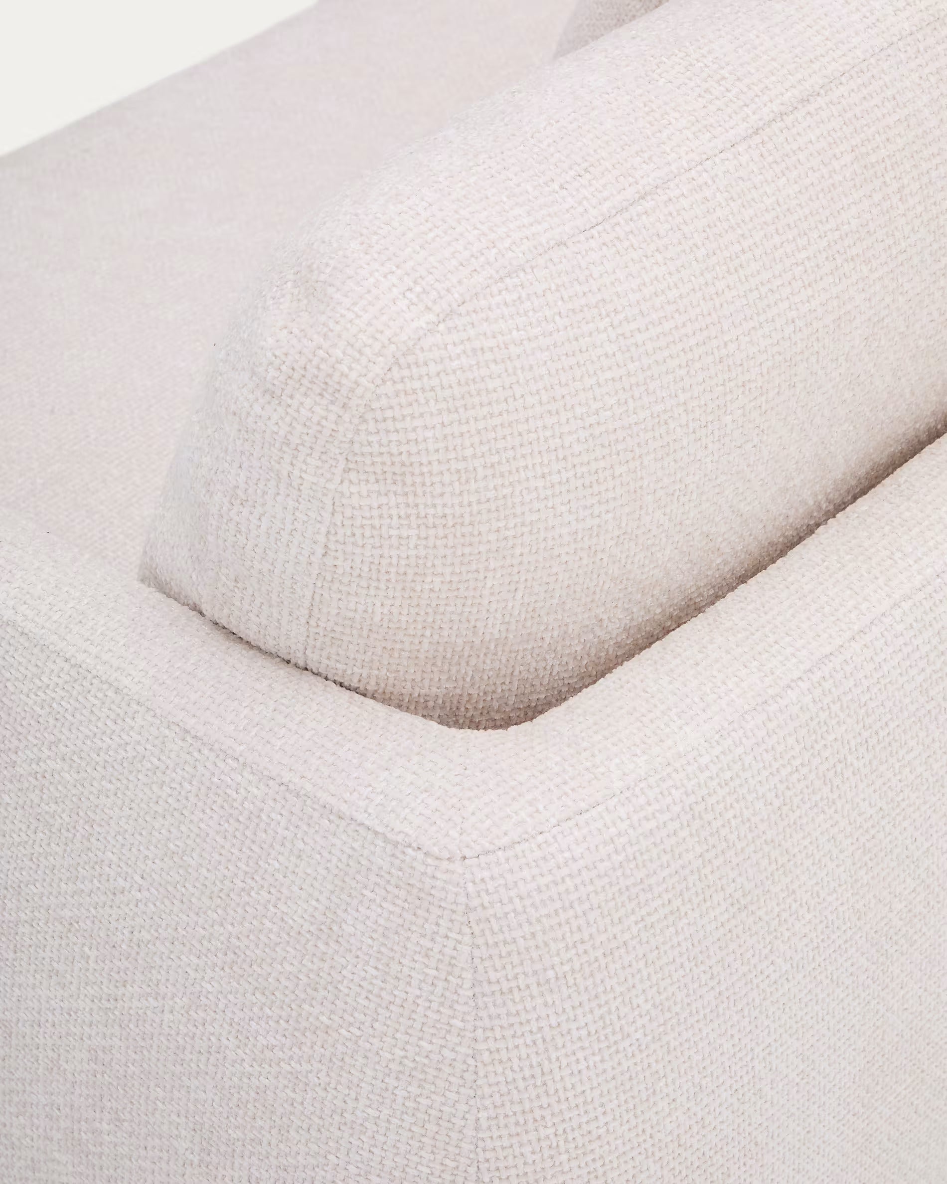 Left-sided corner sofa bed for 3 people LAIRA écru