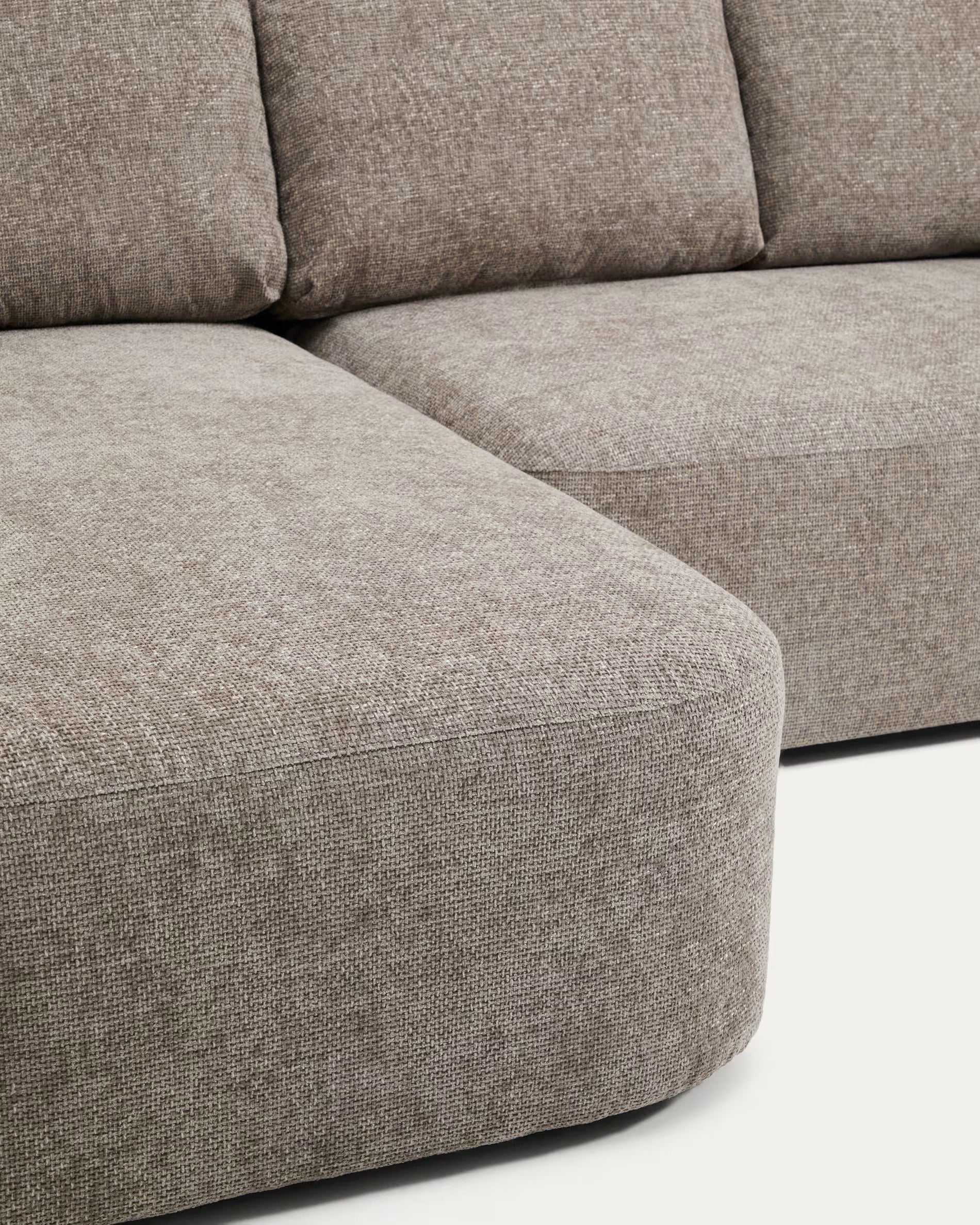 Left-facing 3-seater sofa bed LAIRA taupe
