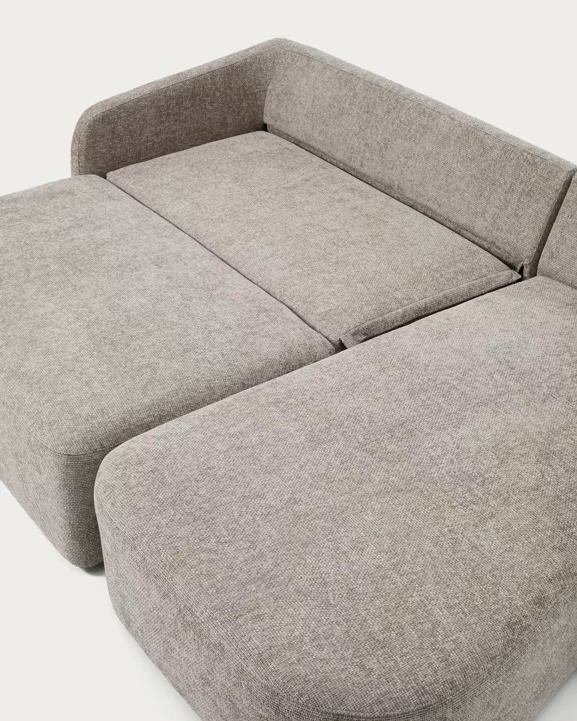 Rechtsseitige 3-Sitzer-Couch mit Schlaffunktion LAIRA taupe