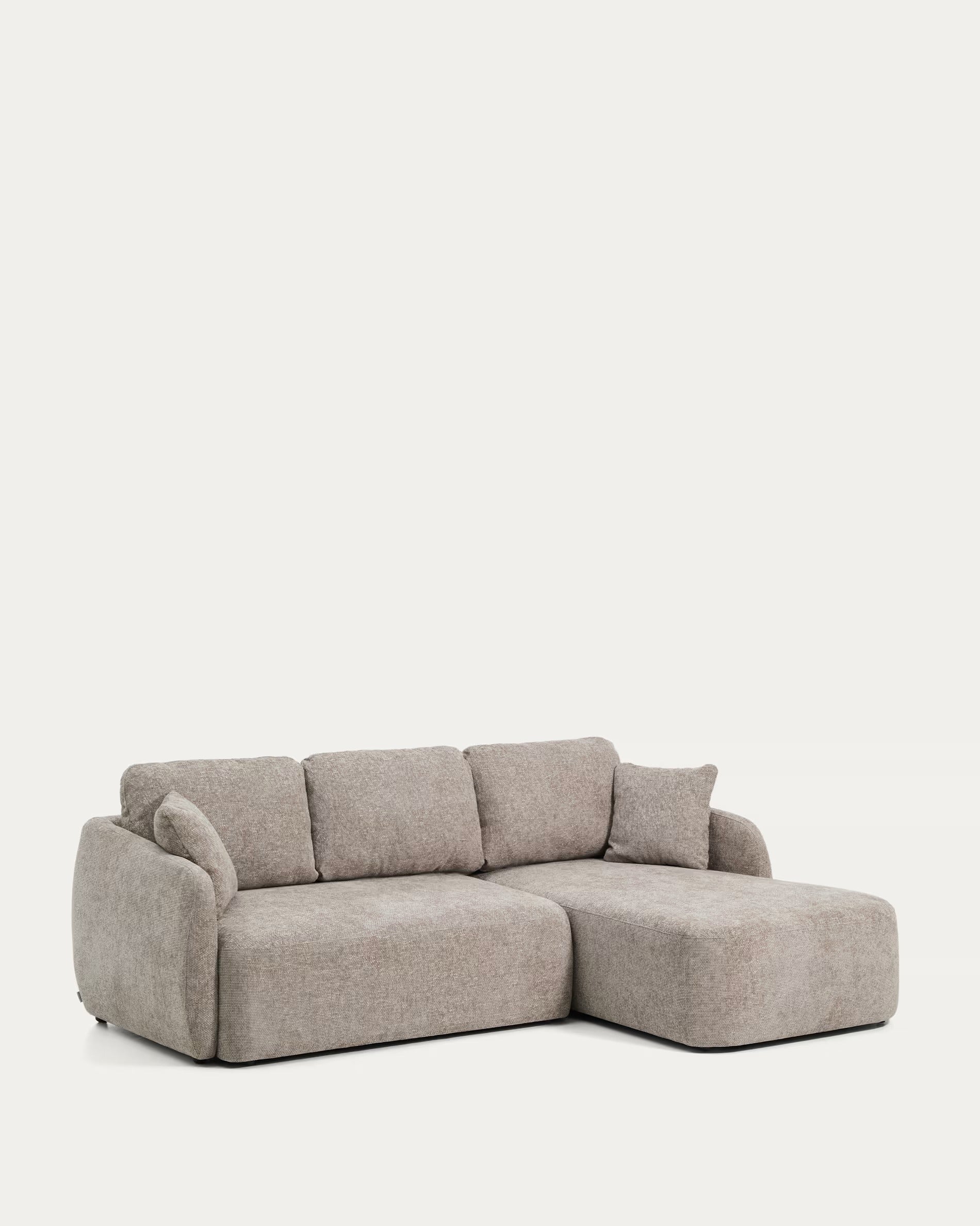 Rechtsseitige 3-Sitzer-Couch mit Schlaffunktion LAIRA taupe