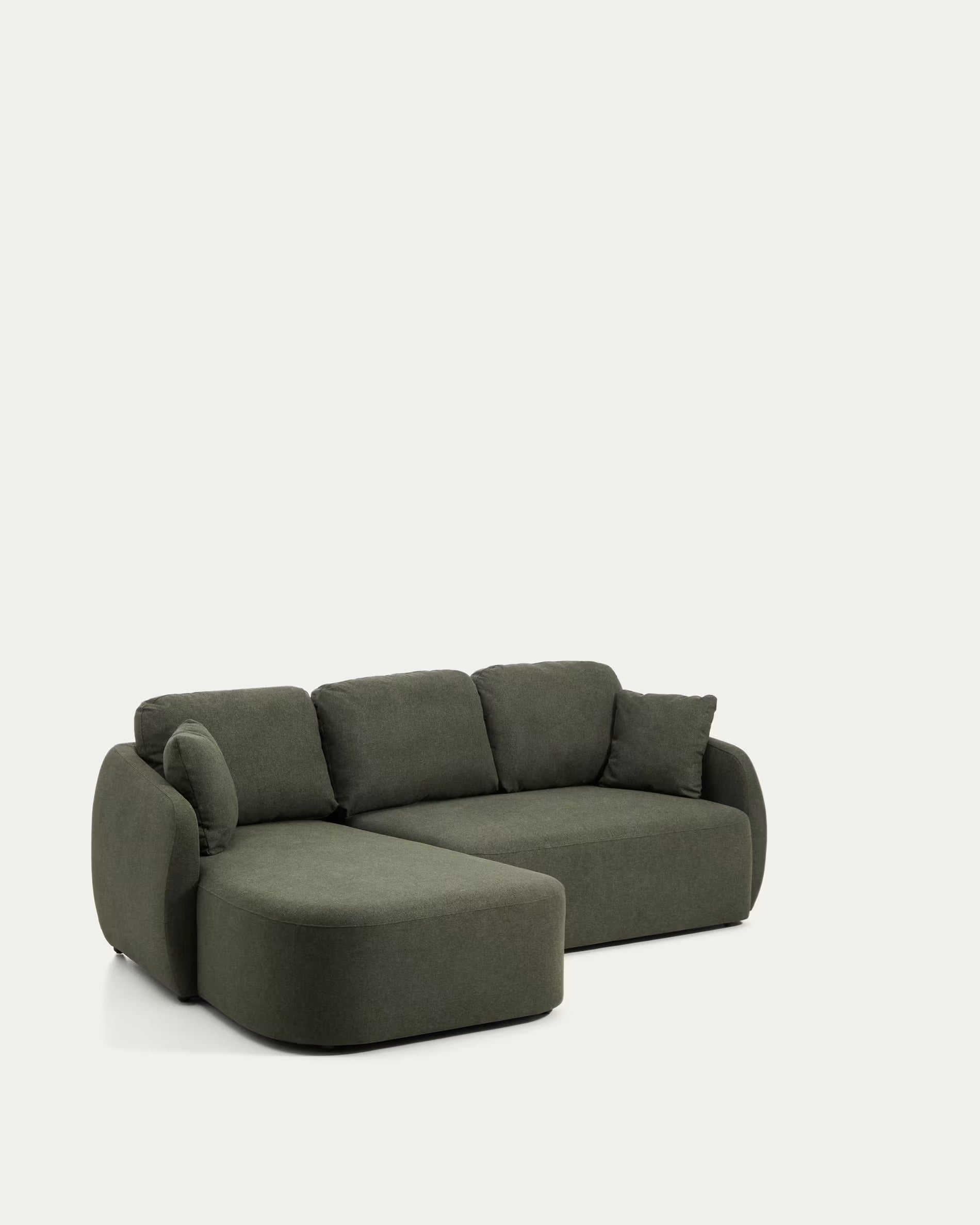 Left-facing 3-seater sofa bed LAIRA dark green