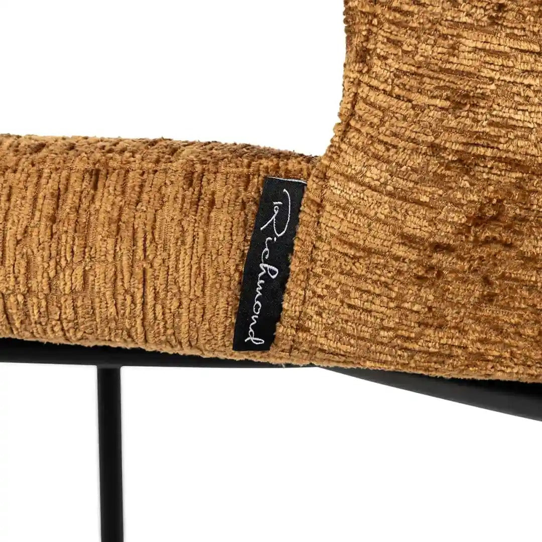 DARBY brown bar stool with black base