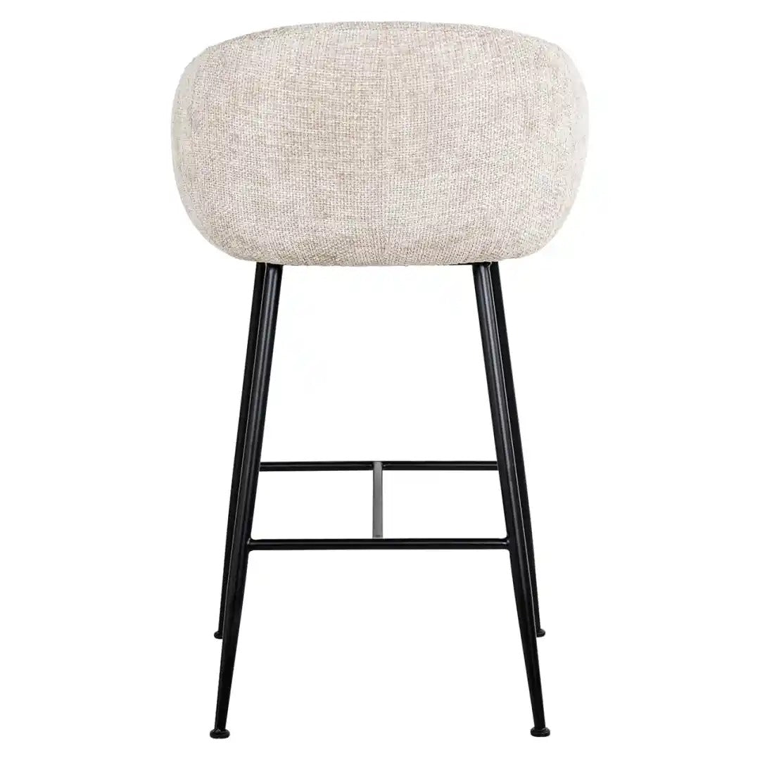 AVANTI cream bar stool with black base