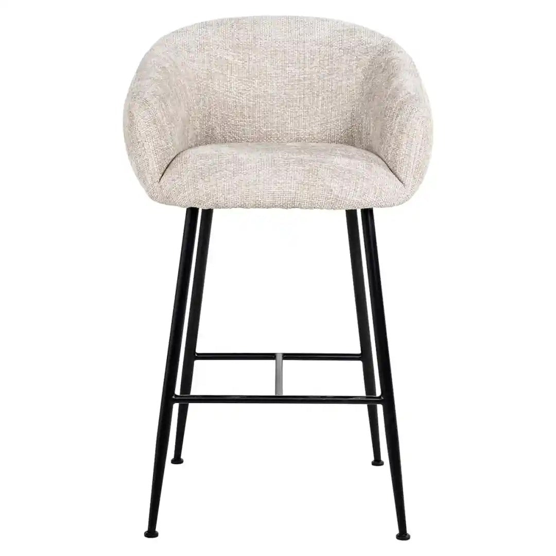 AVANTI cream bar stool with black base