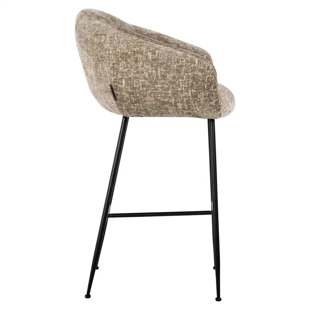 AVANTI brown bar stool with black base