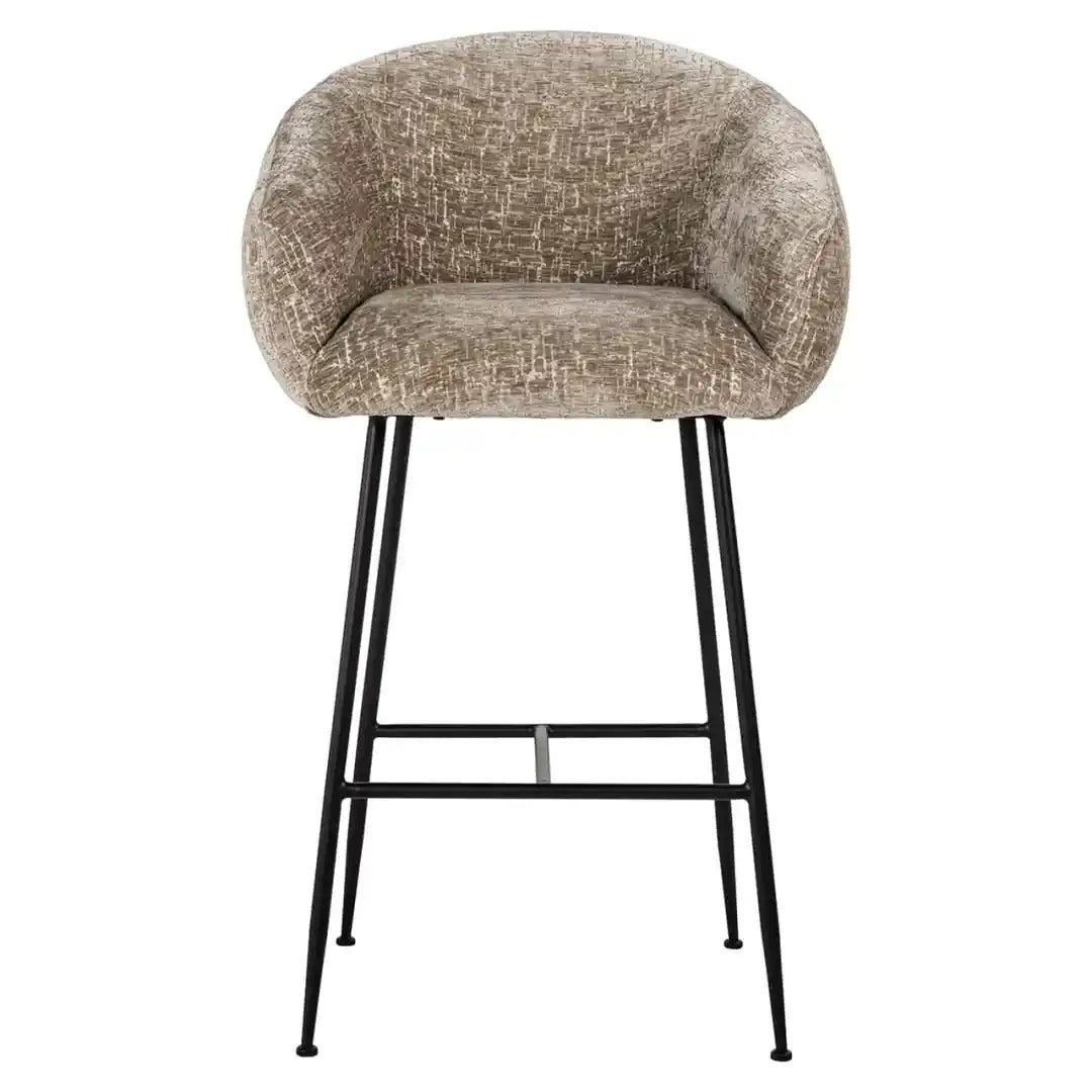 AVANTI brown bar stool with black base