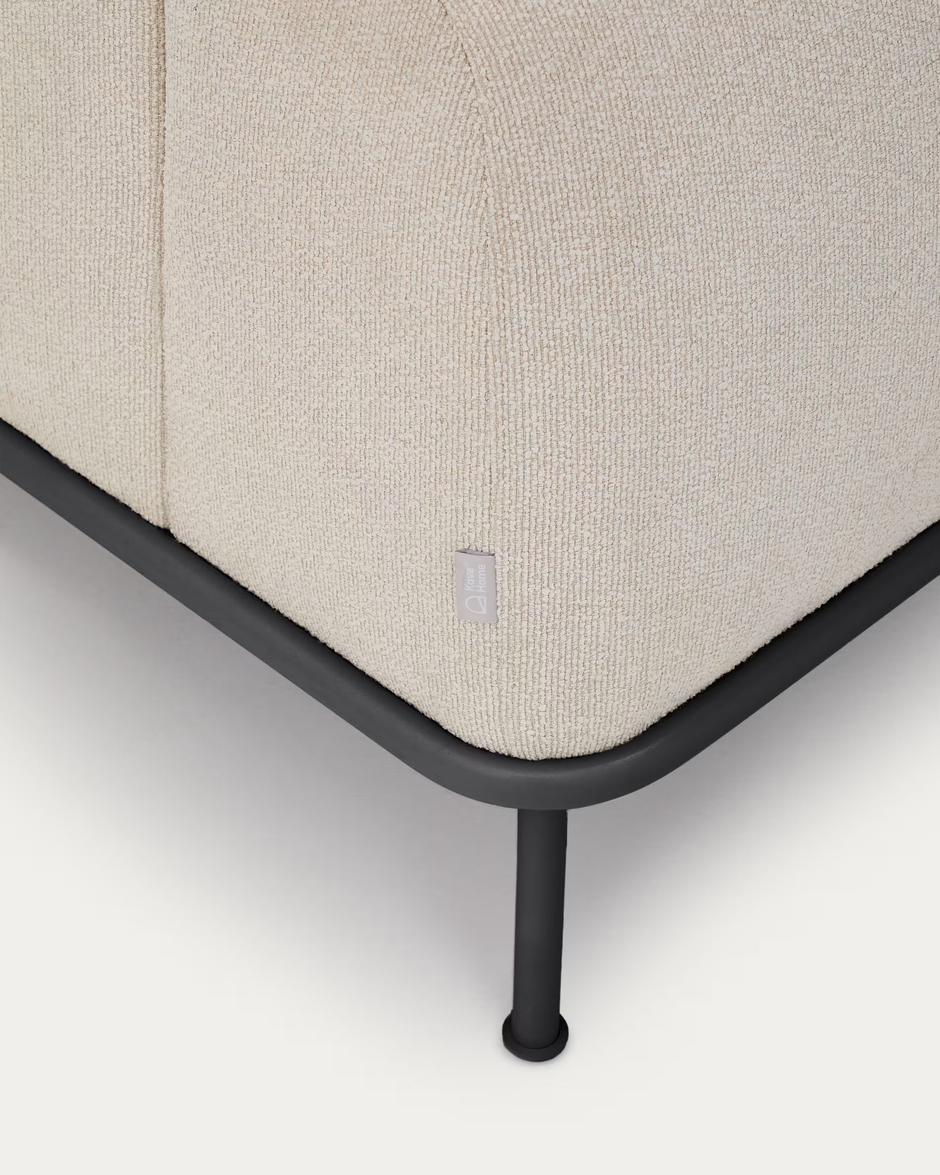 AURUM 3-Sitzer-Sofa Ecru Chenille mit dunkelgrauem Untergestell 