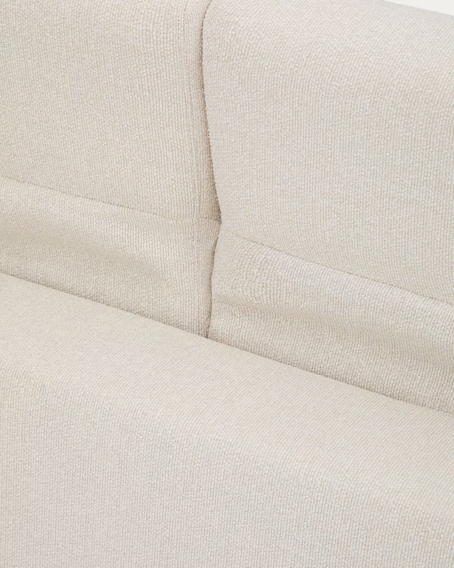 AURUM 3-Sitzer-Sofa Ecru Chenille mit dunkelgrauem Untergestell 
