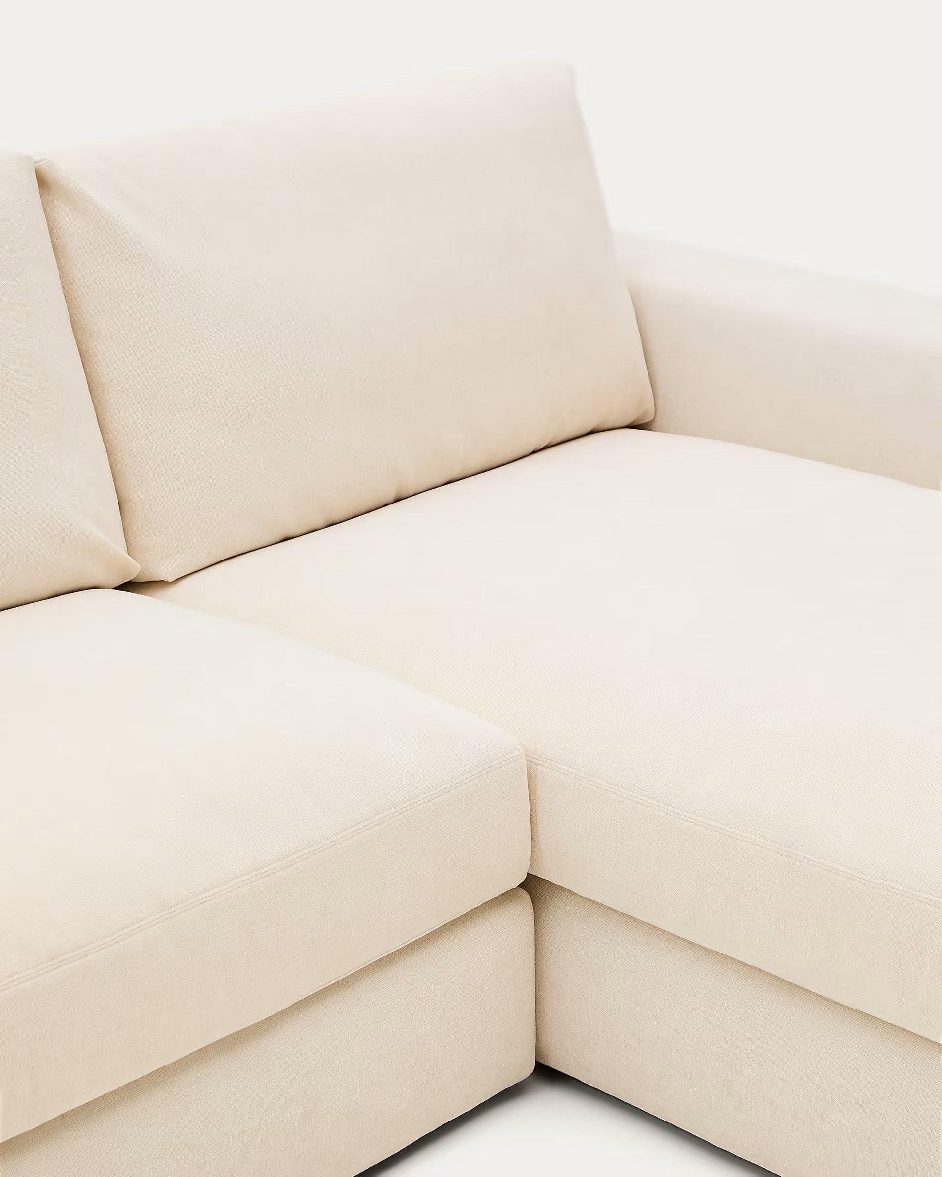 3-Sitzer-Ecksofa ALEA, ecrufarbenes Chenille