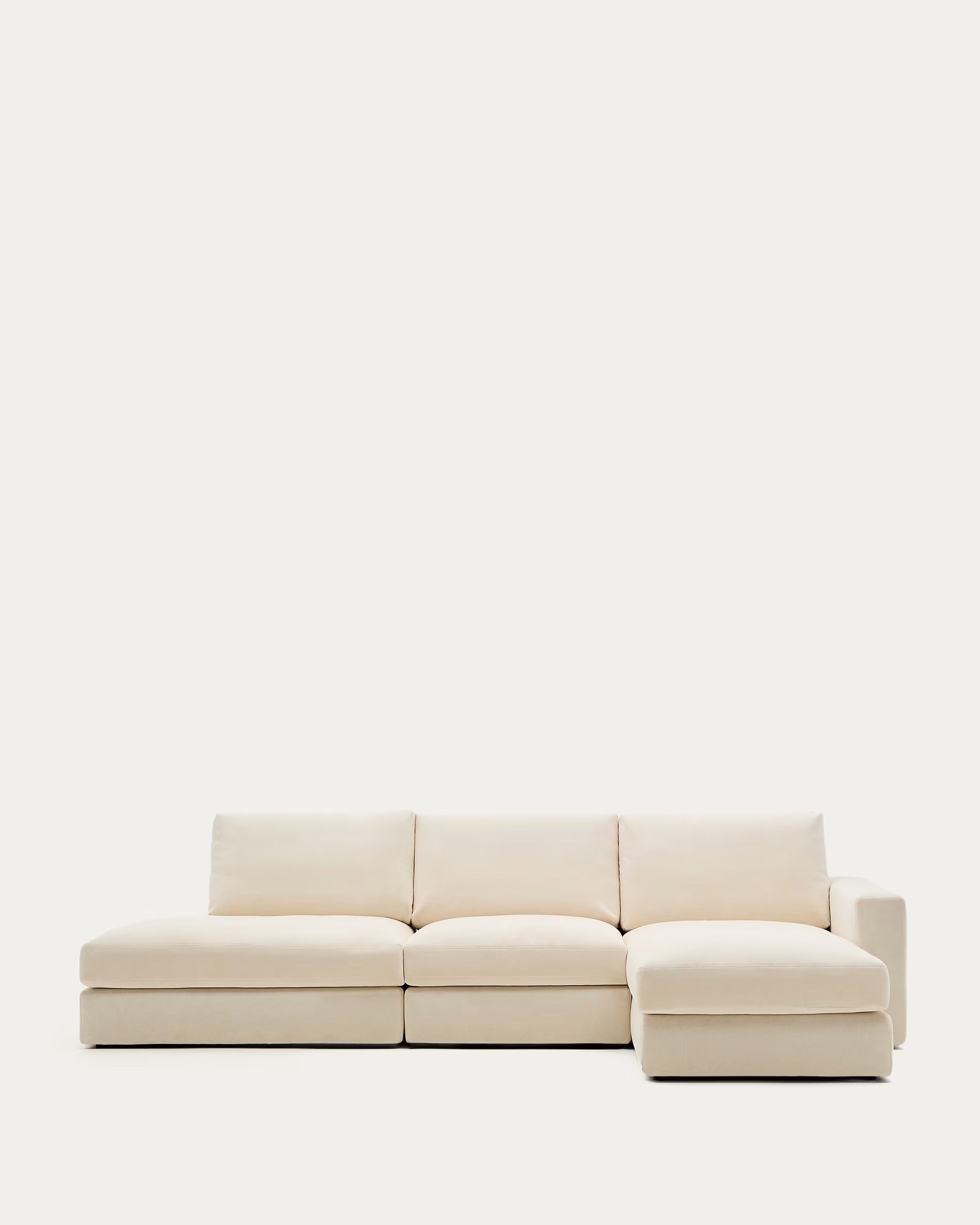 5-seater right-facing corner sofa ALEA ecru chenille