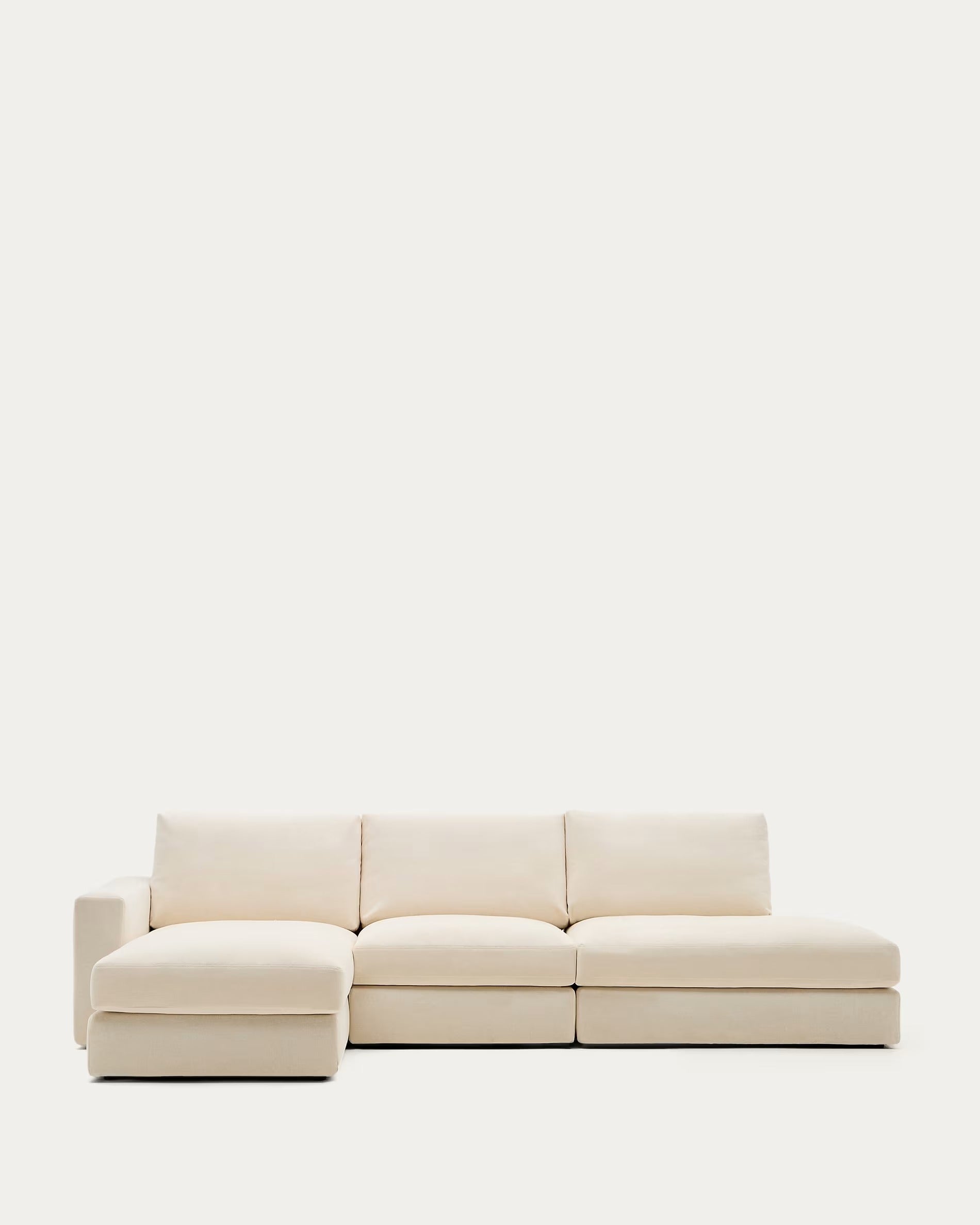 5-seater left-facing corner sofa ALEA ecru chenille