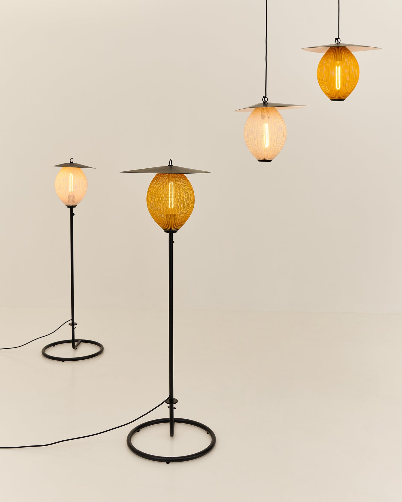 Mustard outdoor pendant lamp SATELLITE
