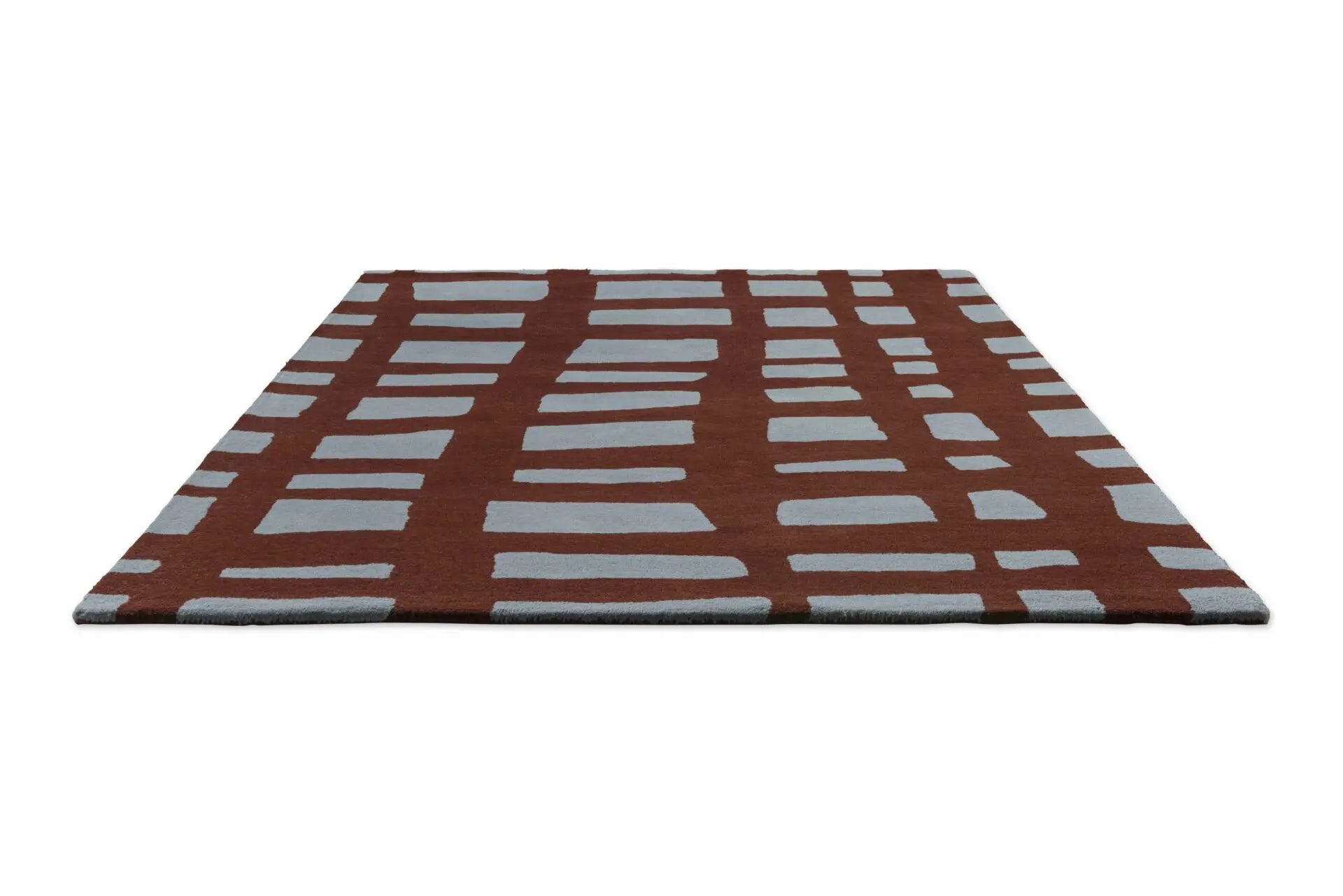 ARLO BRICK rug in burgundy with gray