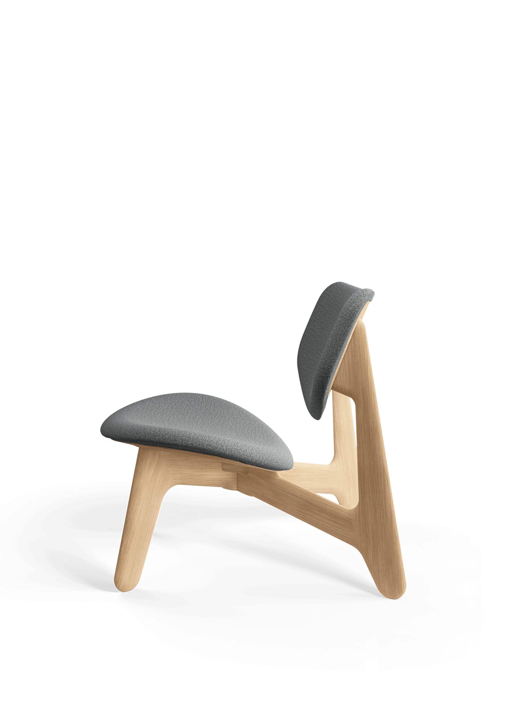 Fotel SLAB szary z dębową podstawą – Tom Dixon