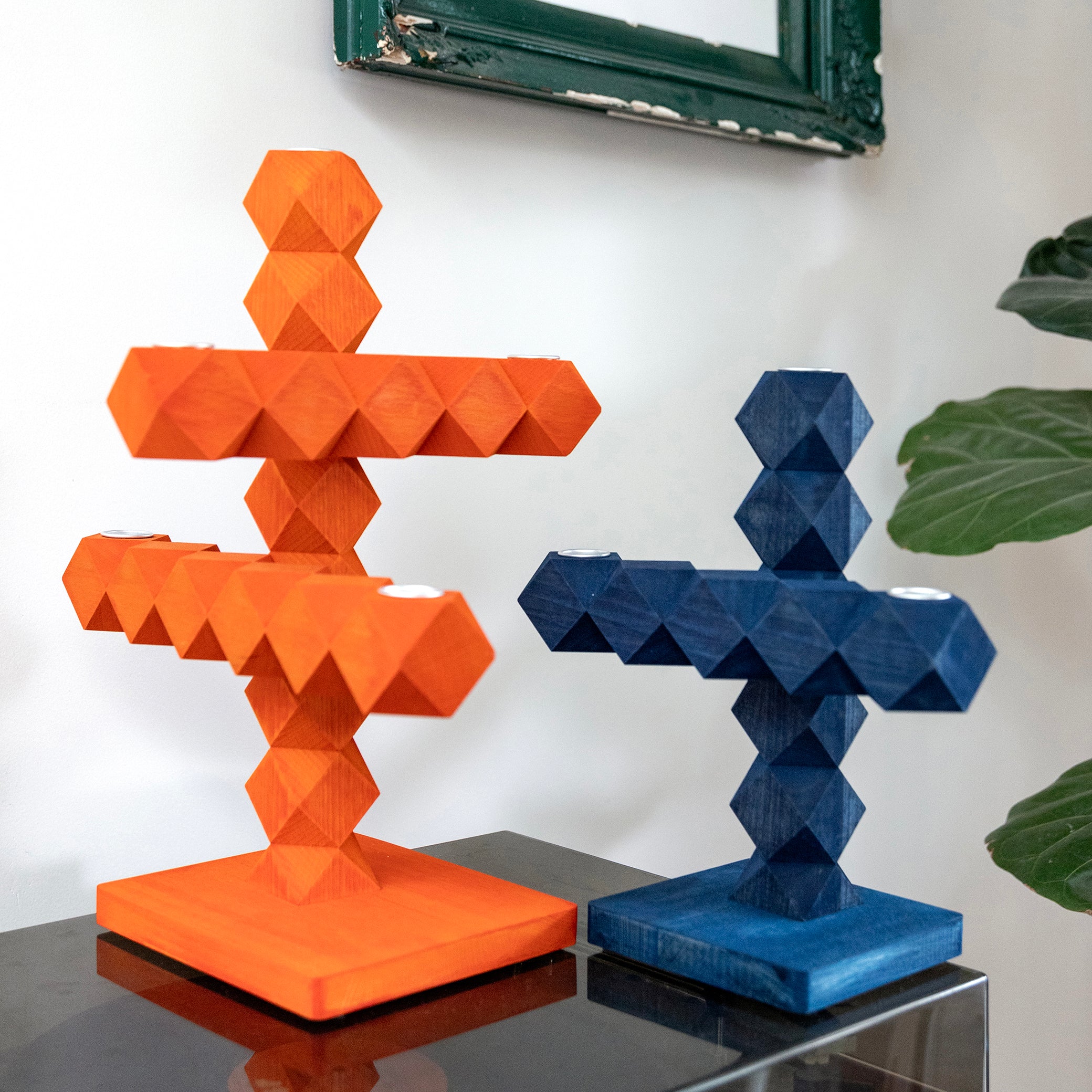 CLEAN CUT Candle Holder Blue