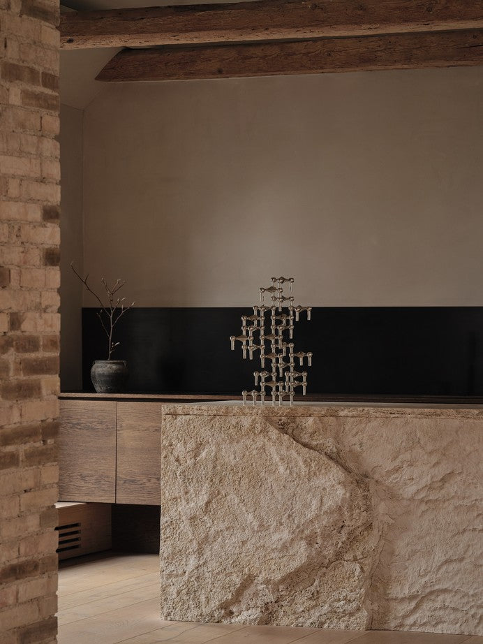 Kerzenhalter STOFF NAGEL gebürstetes Messing