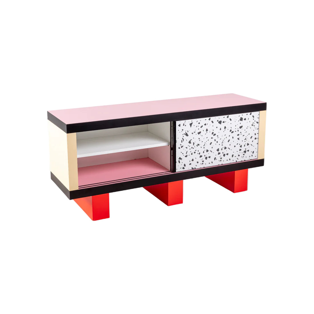 SUPERCABINET TERRAZZO white with pink and red