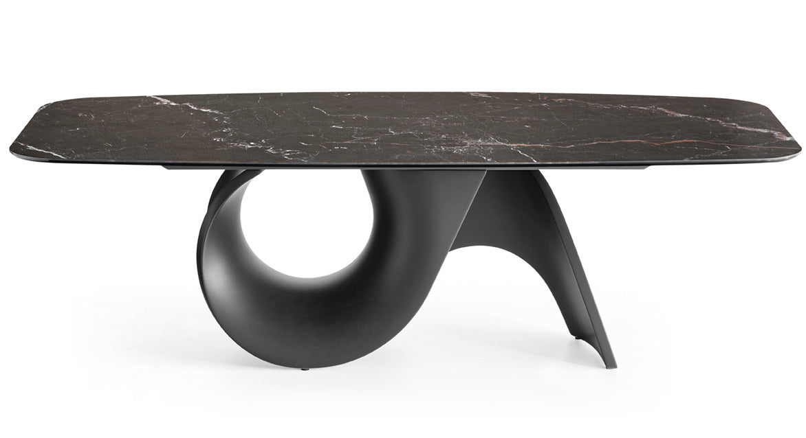 Stół SEASHELL czarny blat z grafitową podstawą do jadalni – Calligaris