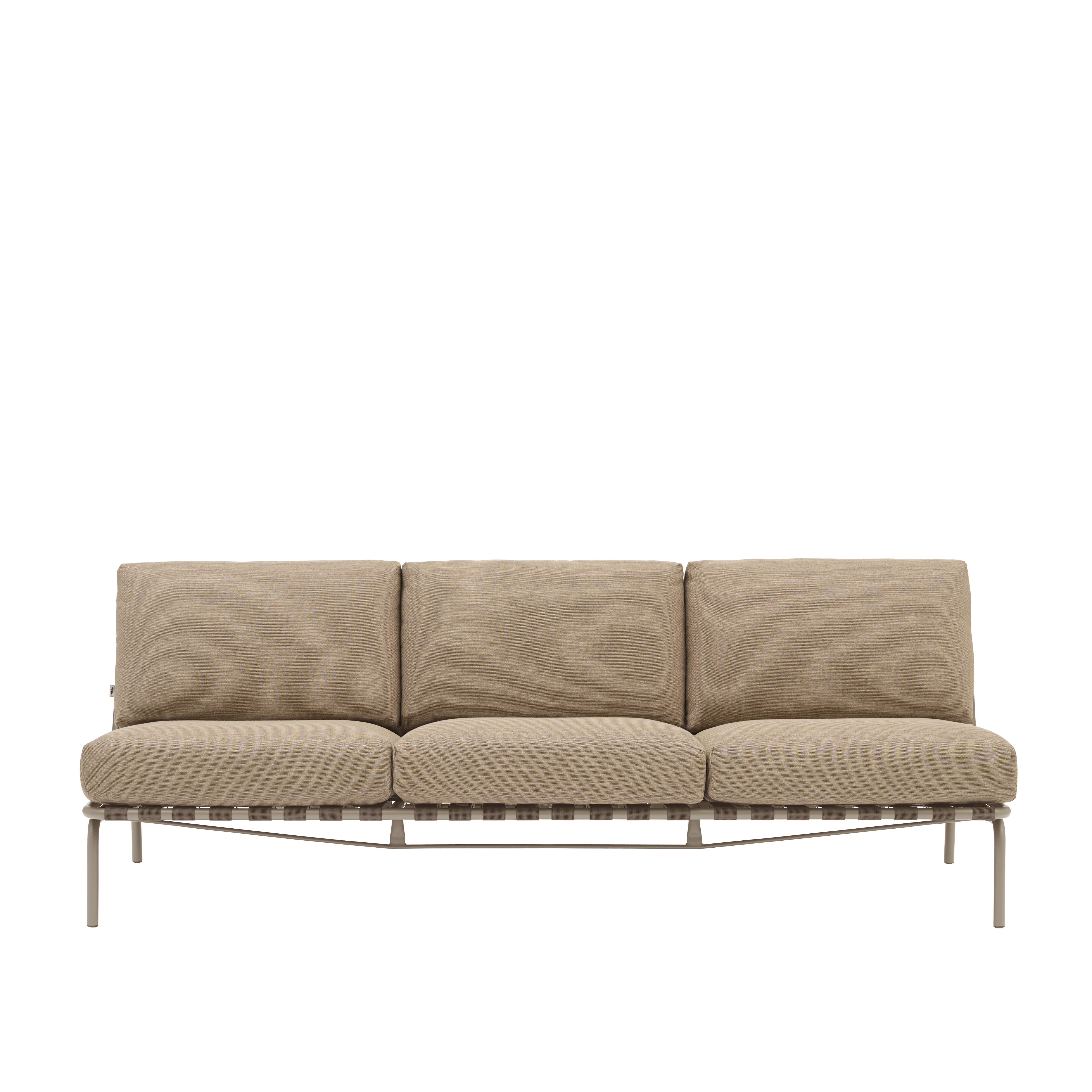 Sofa für den Außenbereich 3-Sitzer SETTLE braun mit taupefarbenem Gestell