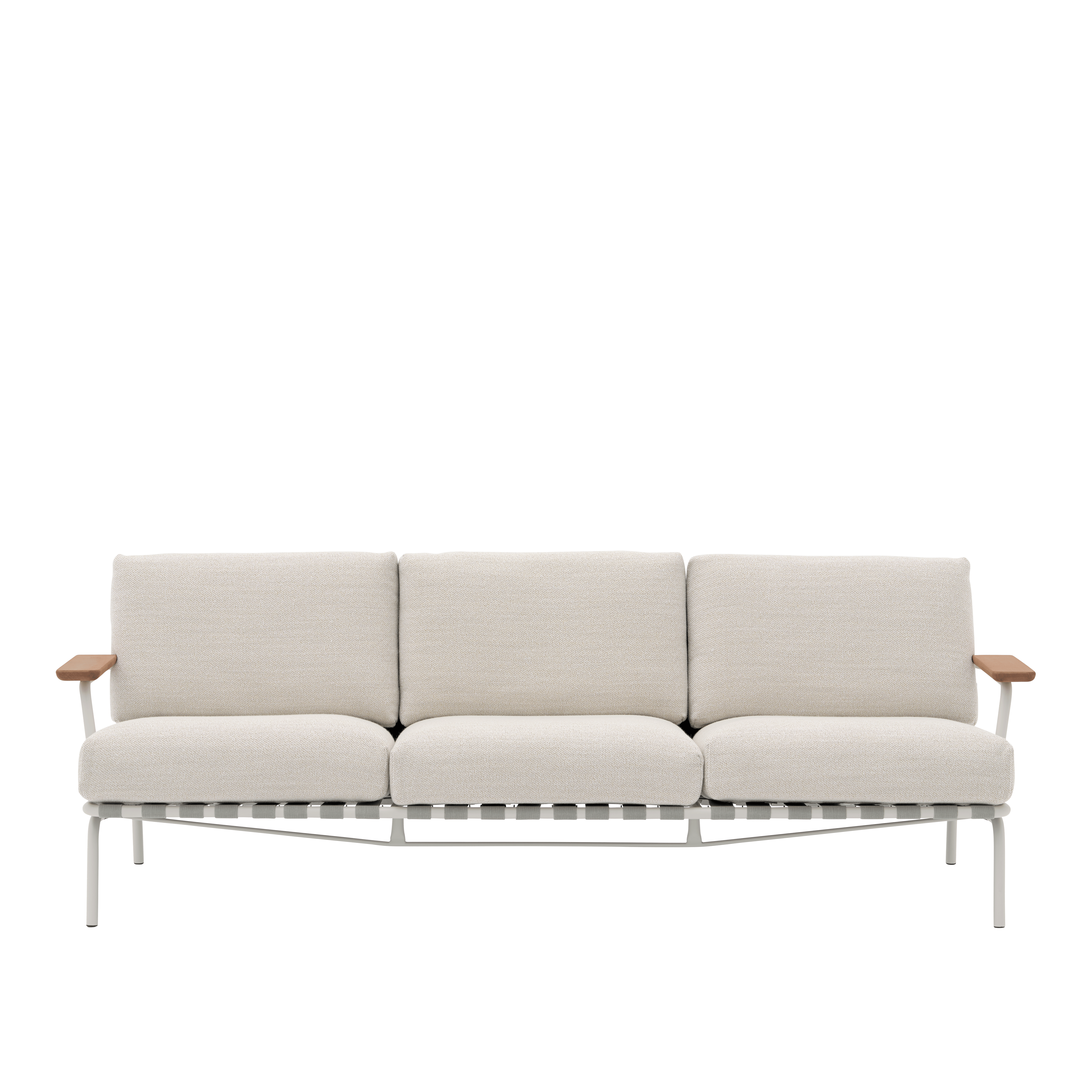SETTLE Light Gray 3-Seater Sofa with Armrests and Gray Base