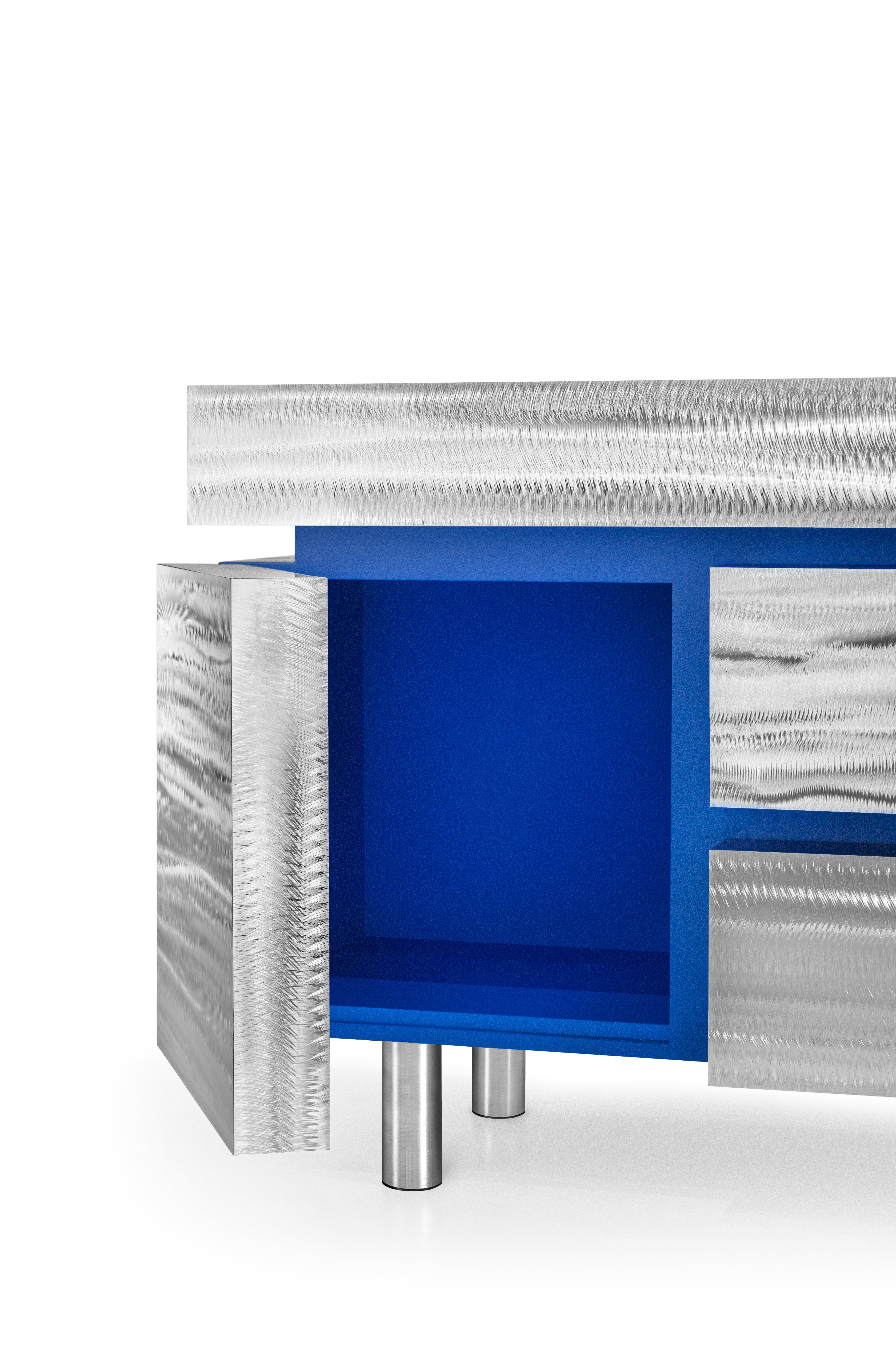 Kommode GERRIT CS1 - LIMITIERTE AUFLAGE stahlblau mit kobaltblau