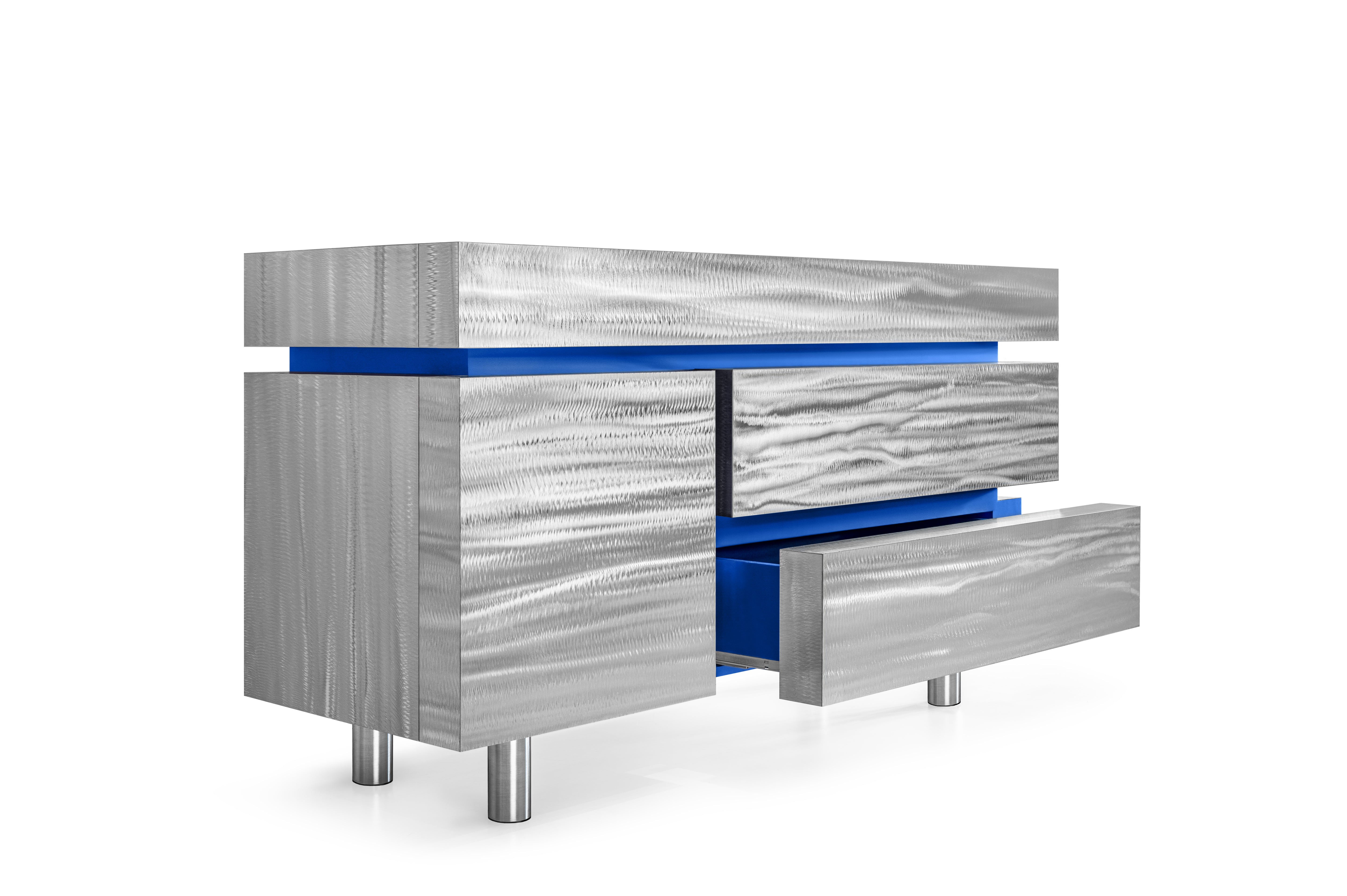GERRIT CS1 Chest of Drawers - LIMITED EDITION steel with cobalt
