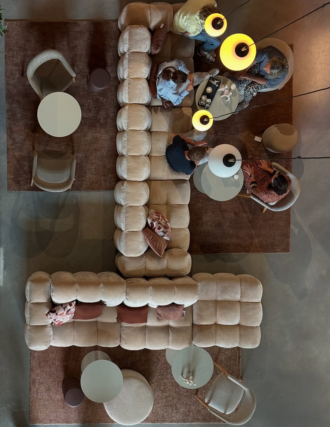 Sofa 4,5-sitzige HACKMAN beige Samt