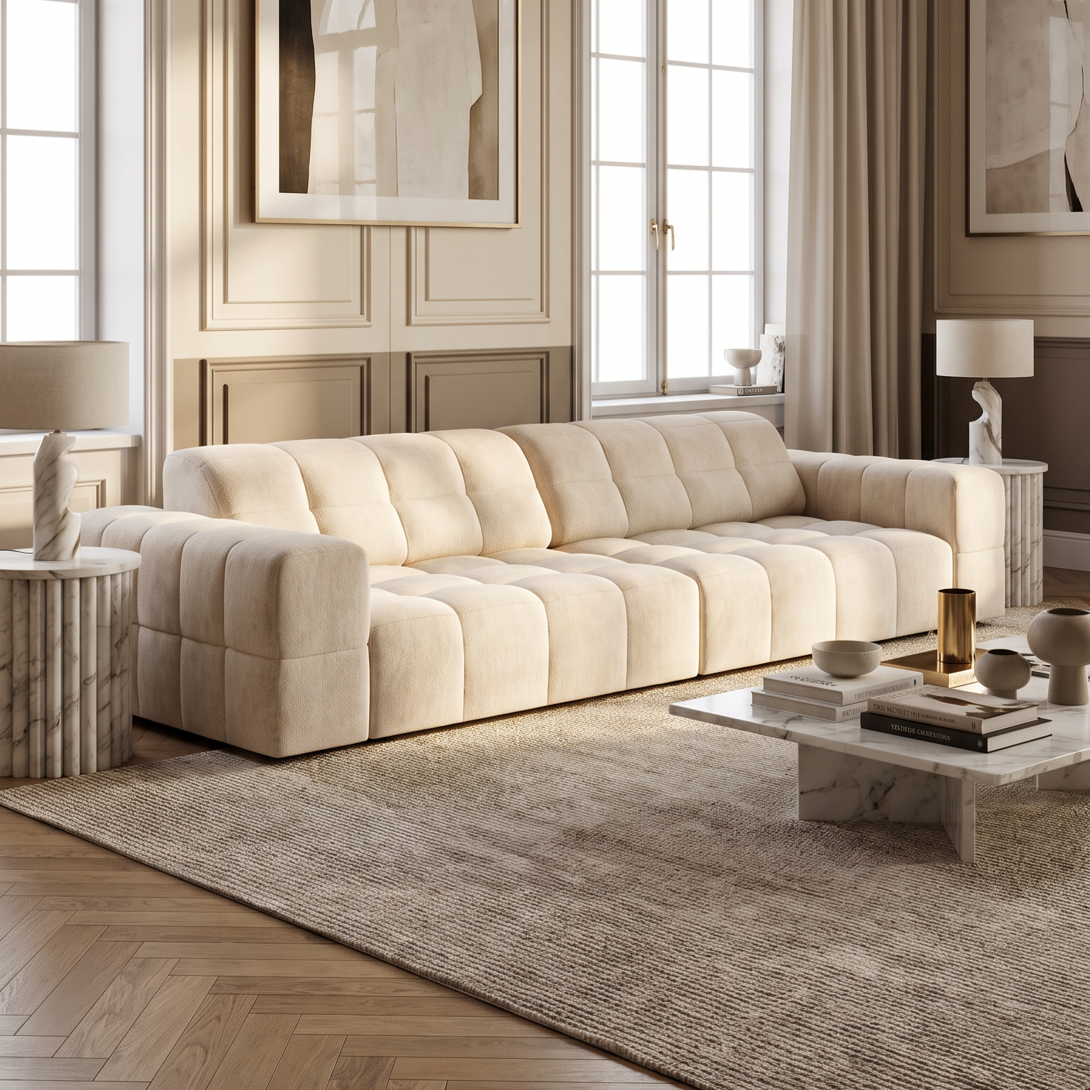 Sofa aus Samt für 4 Personen JENNIFER königsblau