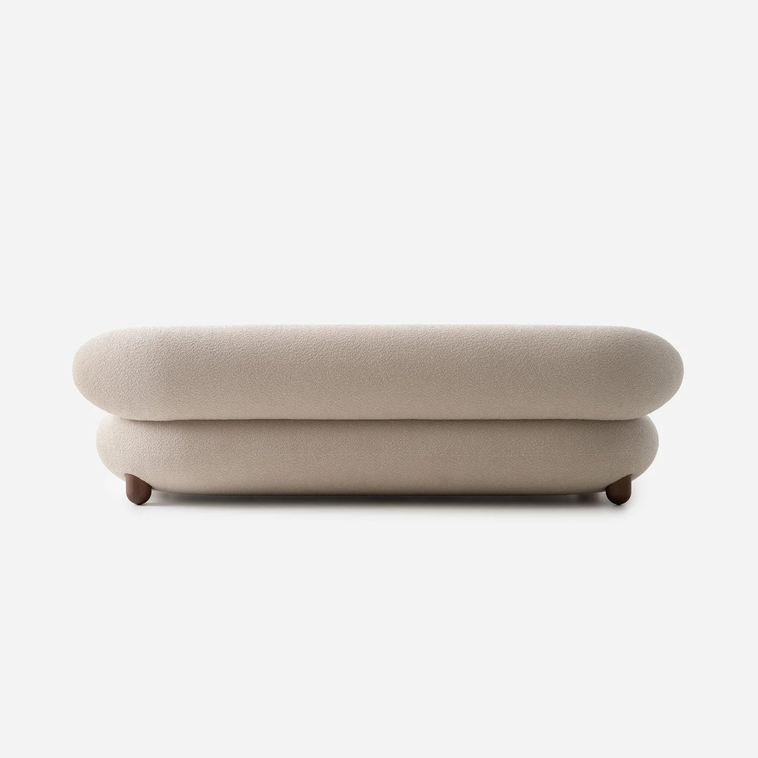 Upholstered FLOCK sofa with a wooden base