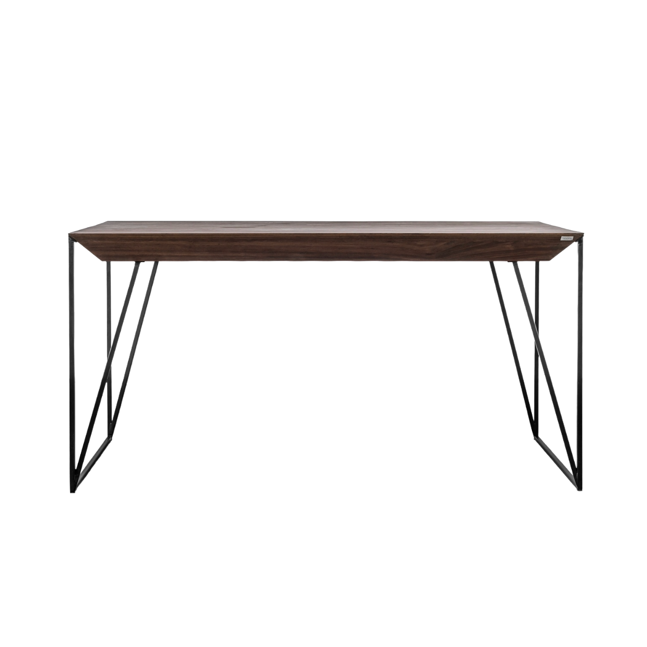FRANCIS Table with Walnut Top and Black Steel Base