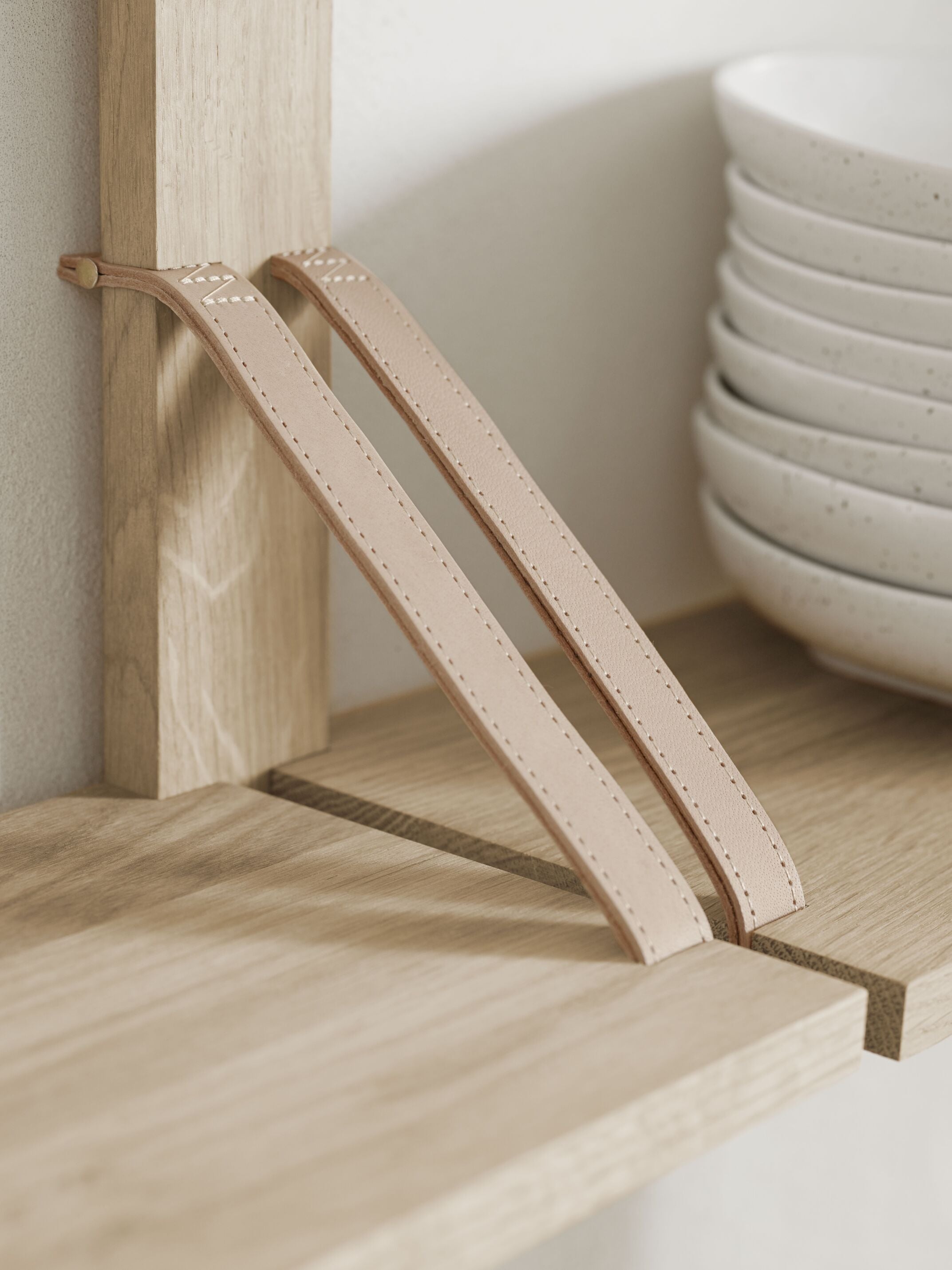 Strap Belled Oak Wood cabinet