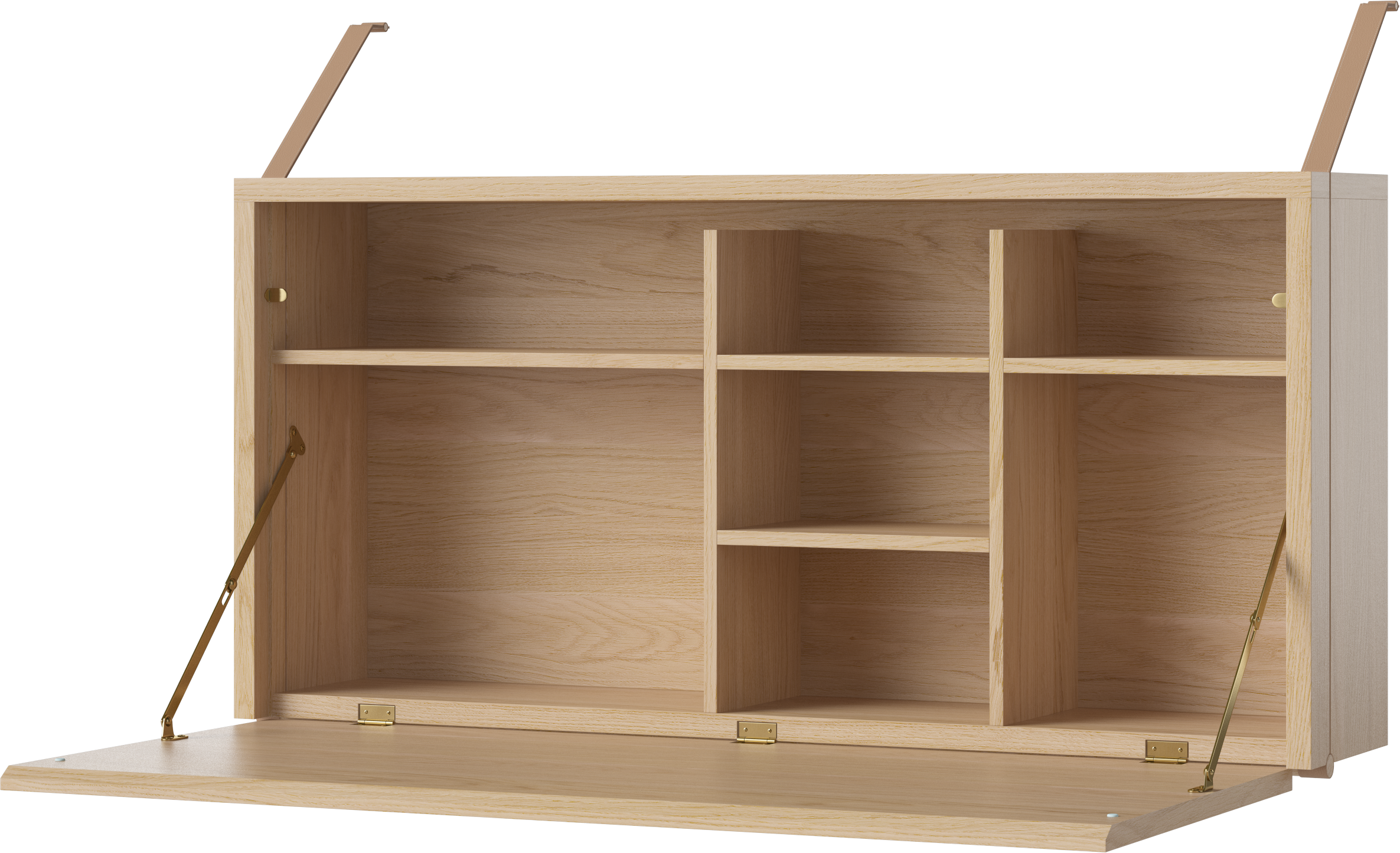 Strap Belled Oak Wood cabinet