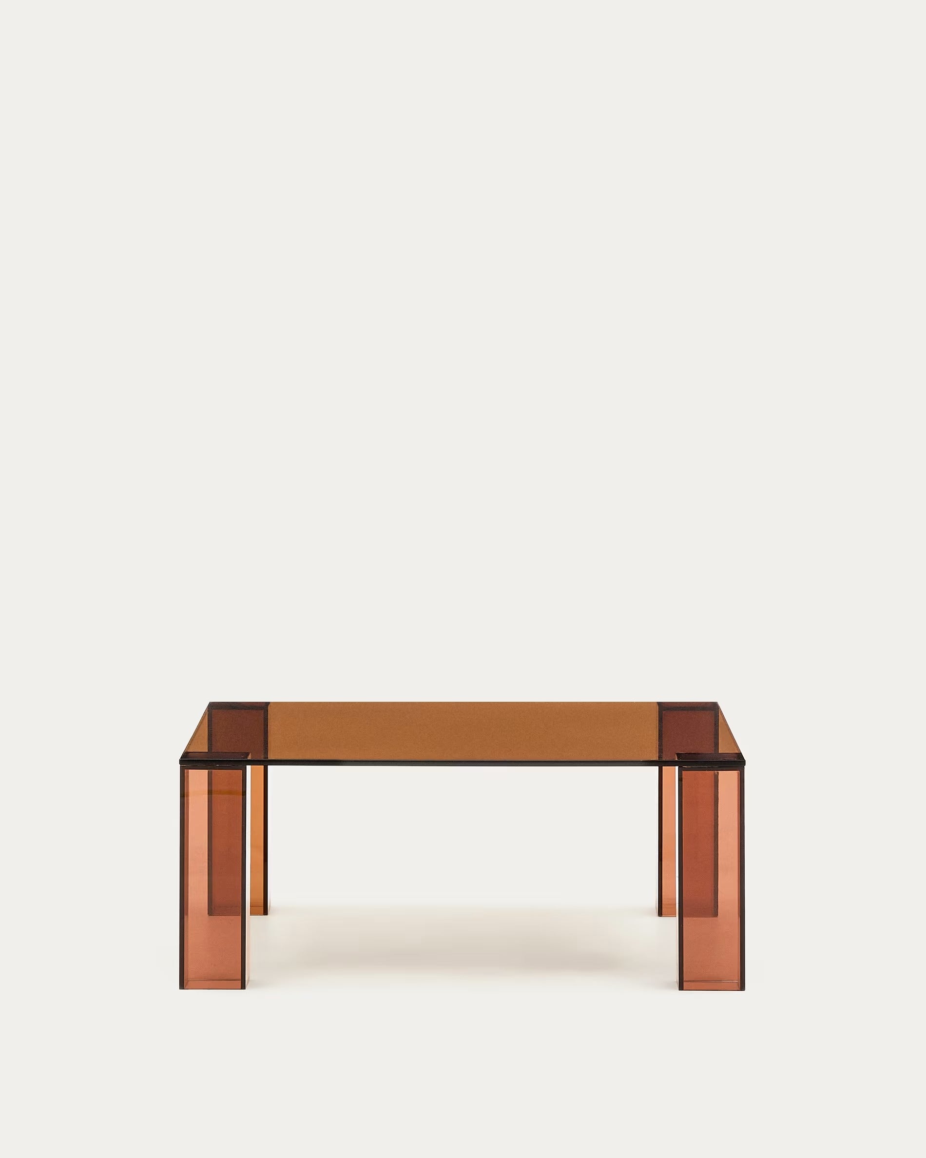 ADULARIA square coffee table brown tempered glass