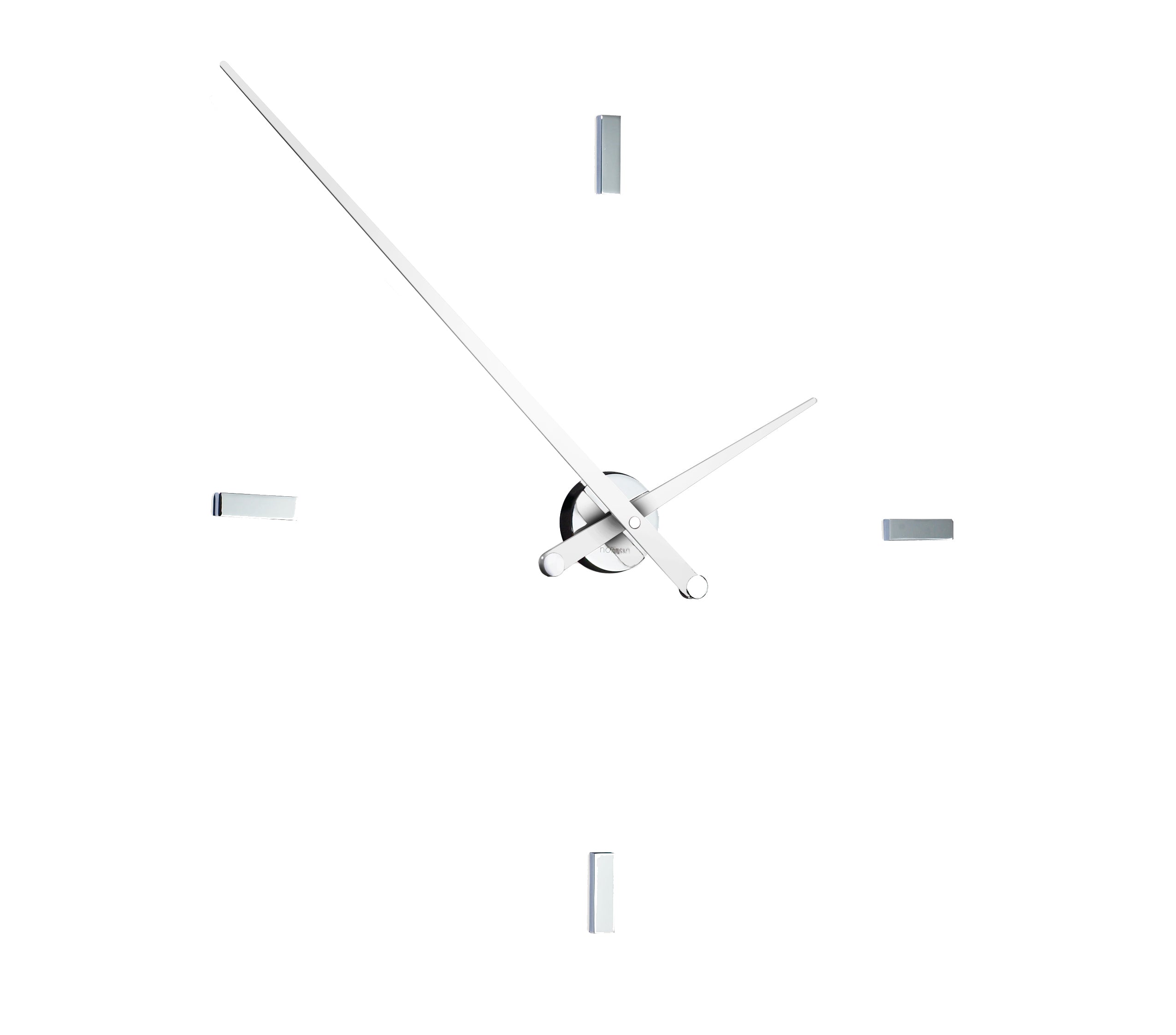 Wanduhr TACON verchromt mit Weiß