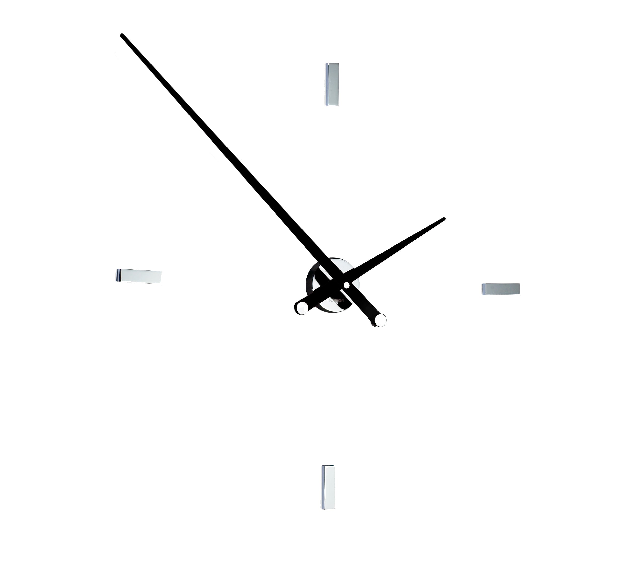 Wanduhr TACON verchromt mit schwarzer Oberfläche