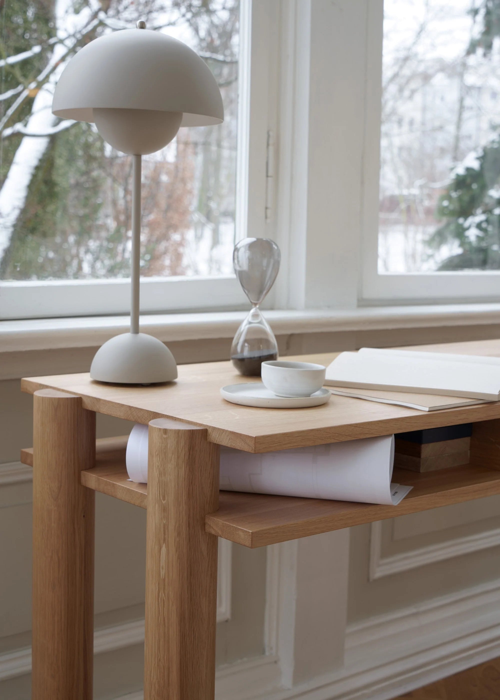 BOLD desk in burgundy oak wood
