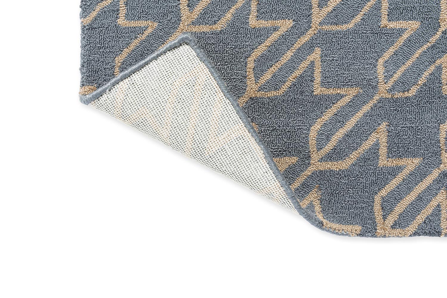 HOUNDSTOOTH WASHED Outdoor-Teppich blau-beige