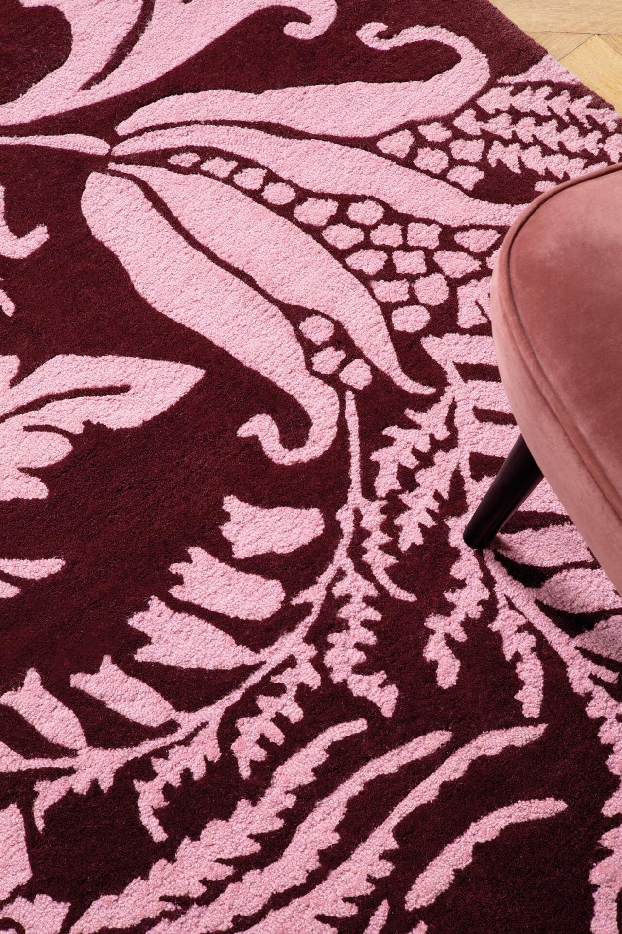 BAROQUE burgundy-pink rug