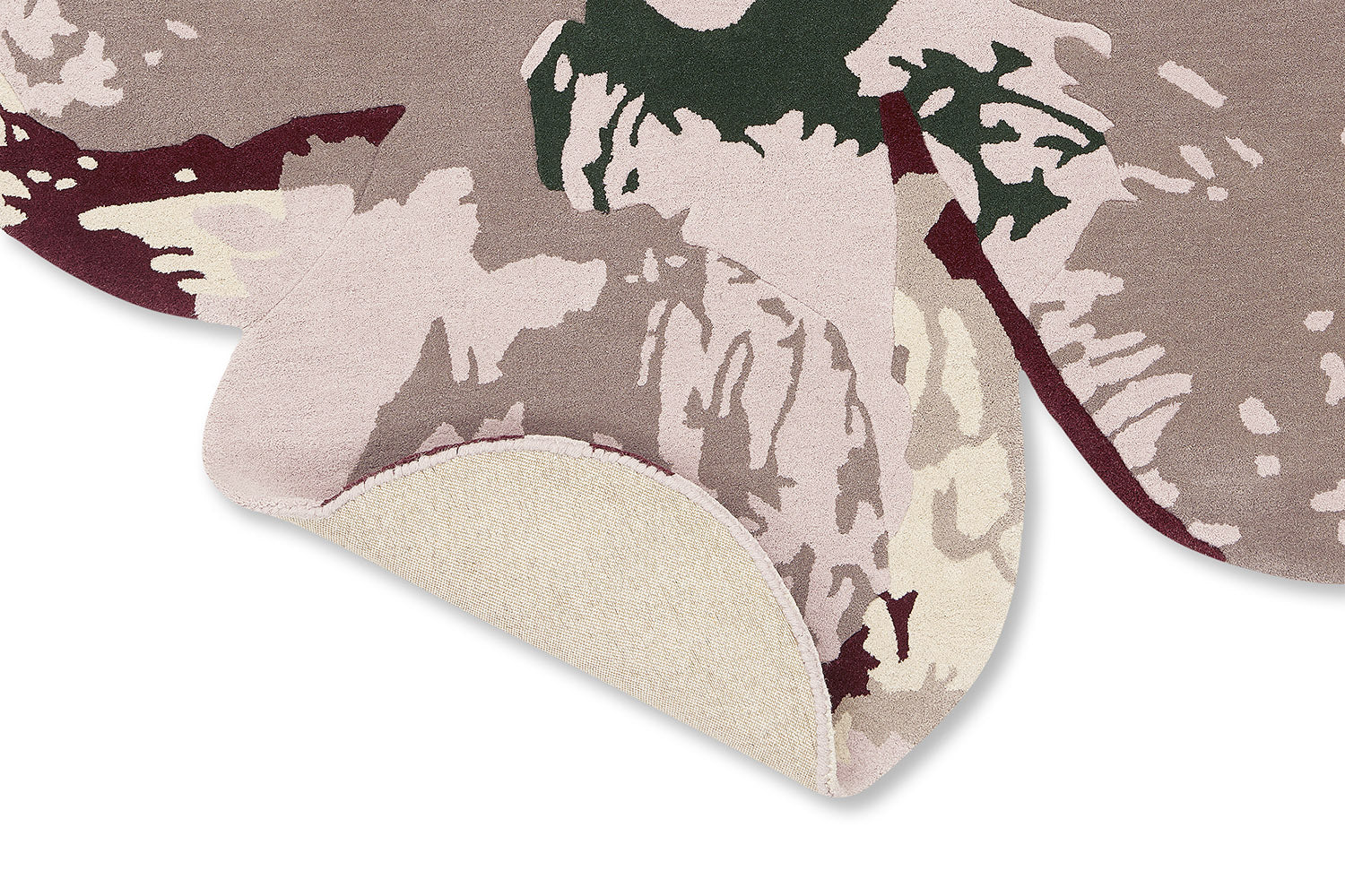 Decorative rug SHAPED MAGNOLIA LIGHT burgundy-beige