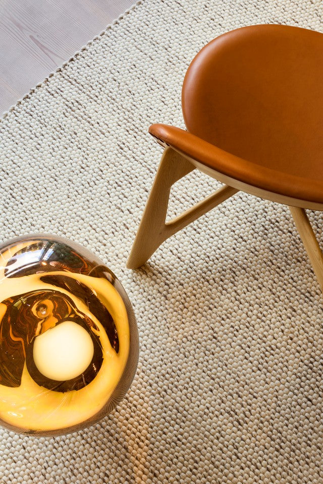 Teppich LOOPY cremefarben mit Blau