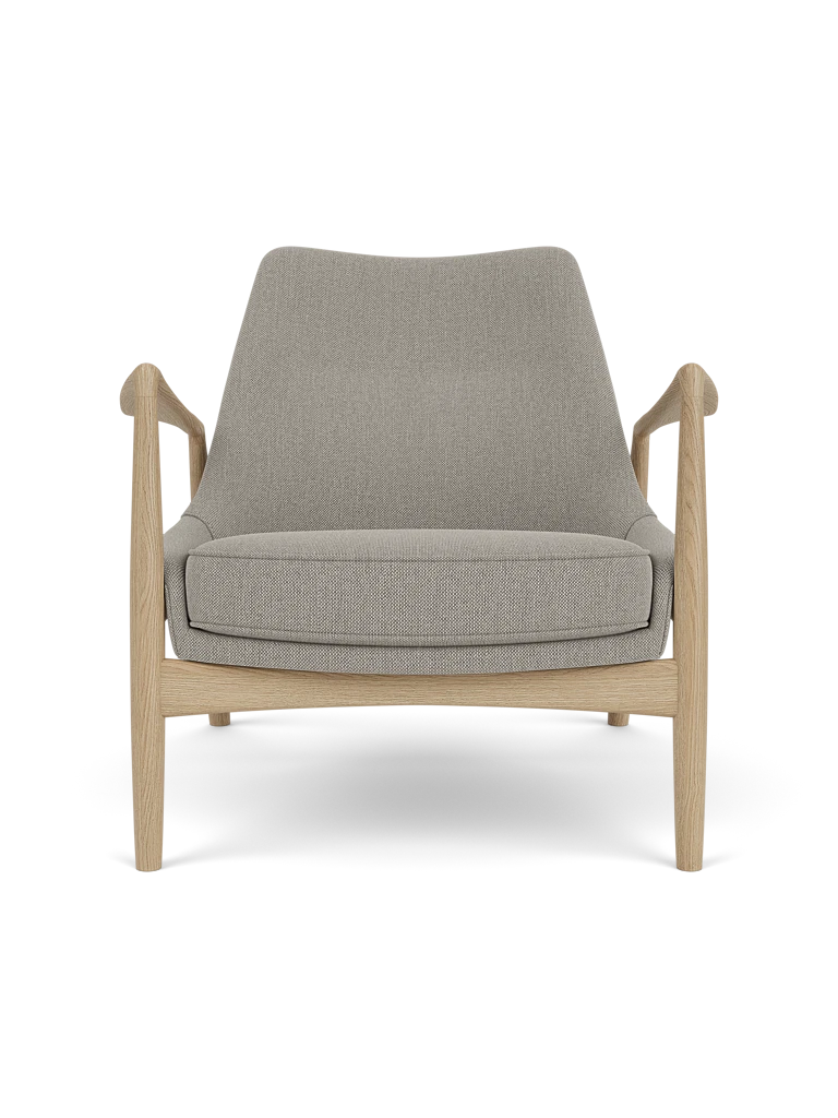 Sessel THE SEAL grau mit Eichenbasis