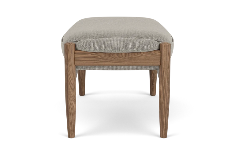 Fußhocker THE SEAL grau mit Nussbaumfuß