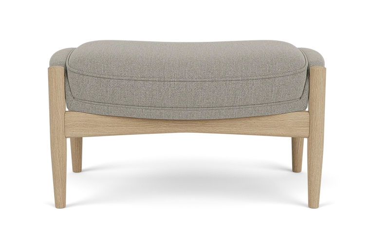 Fußhocker THE SEAL grau mit Eichenbasis