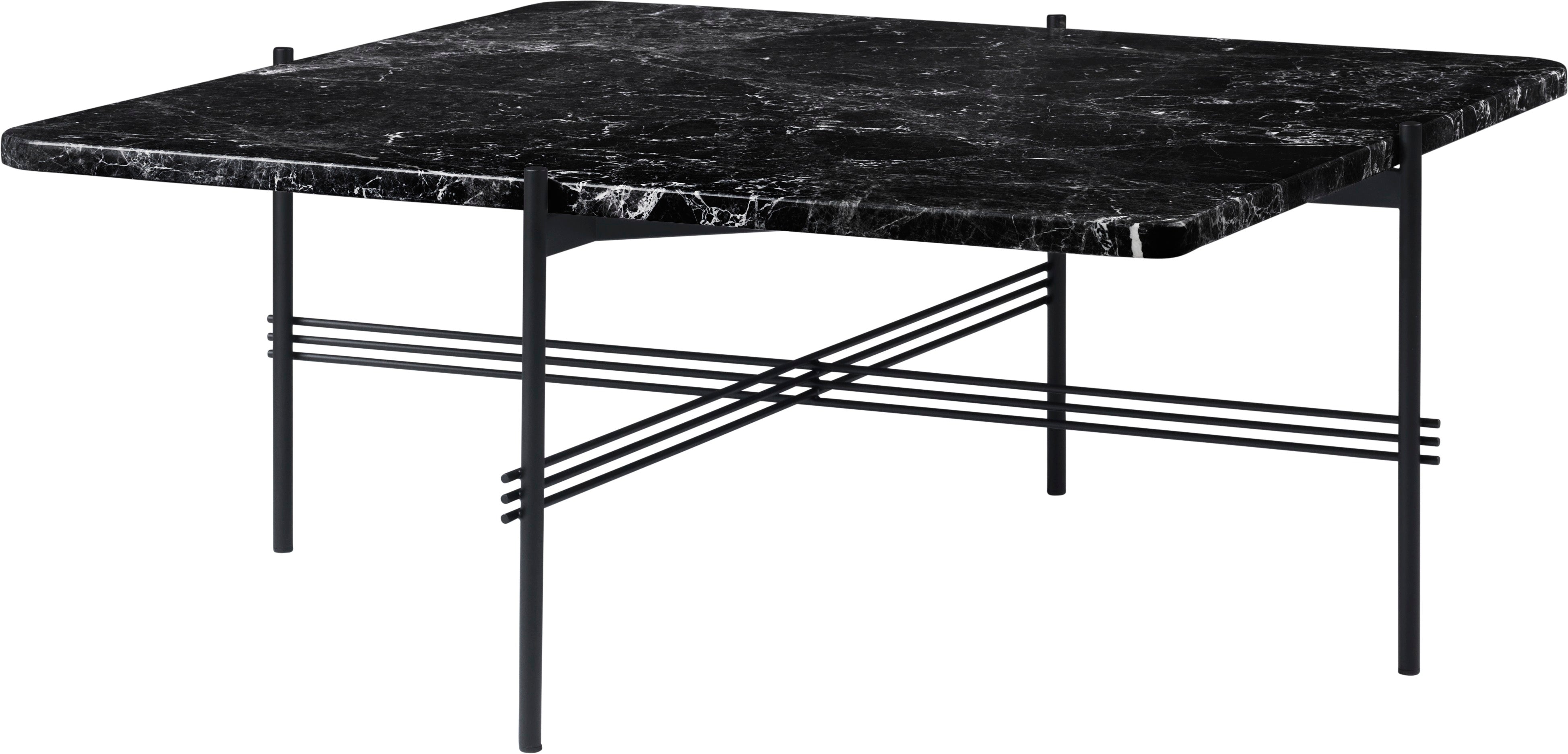 TS coffee table black marble with black base